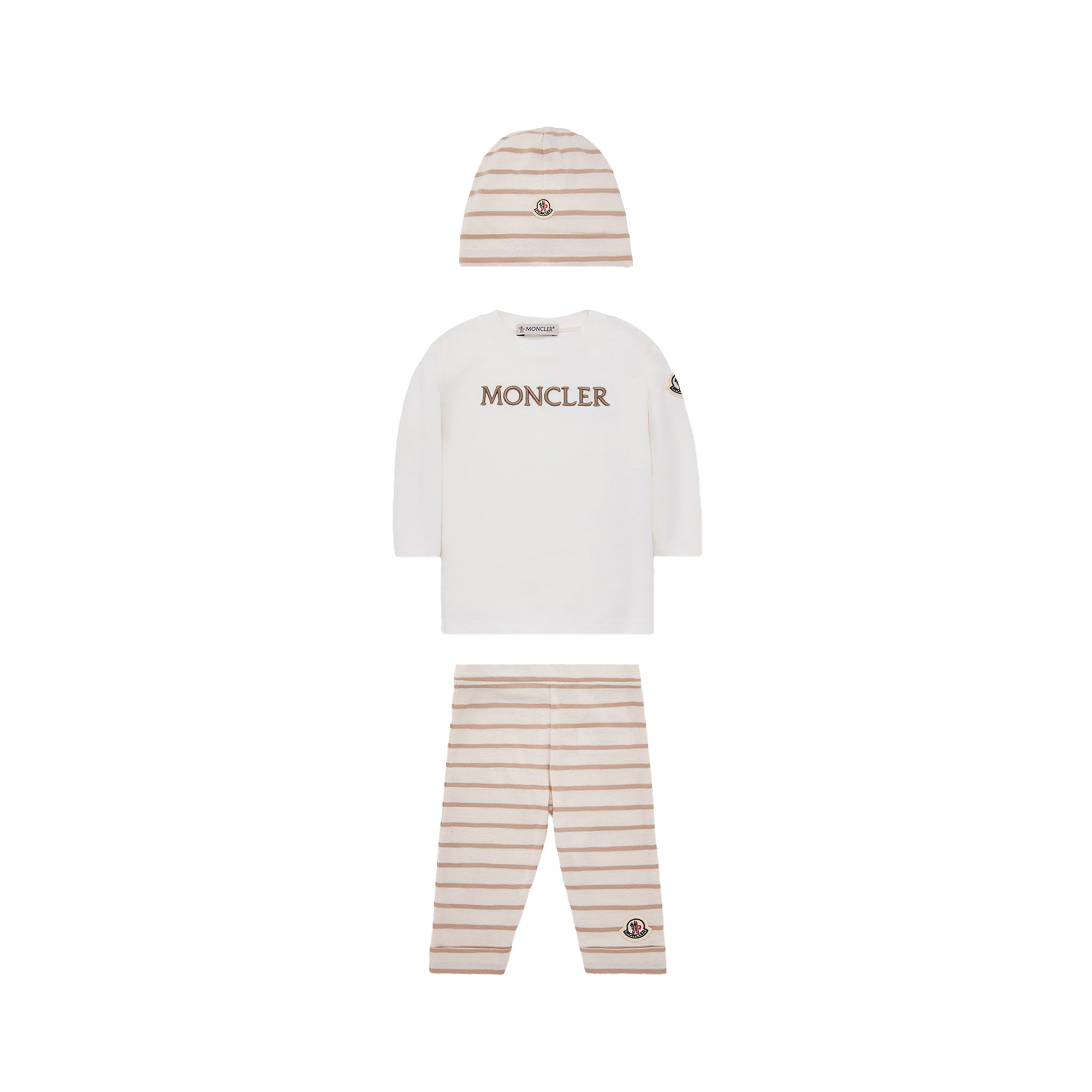 Moncler  Striped Cotton Set With Gift Box for Children, Size: 6/9M
