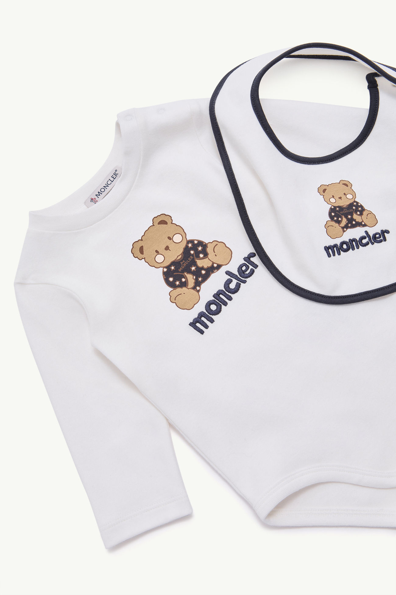 Ensemble en coton à logo ours en peluche Mixte Blanc Moncler 1