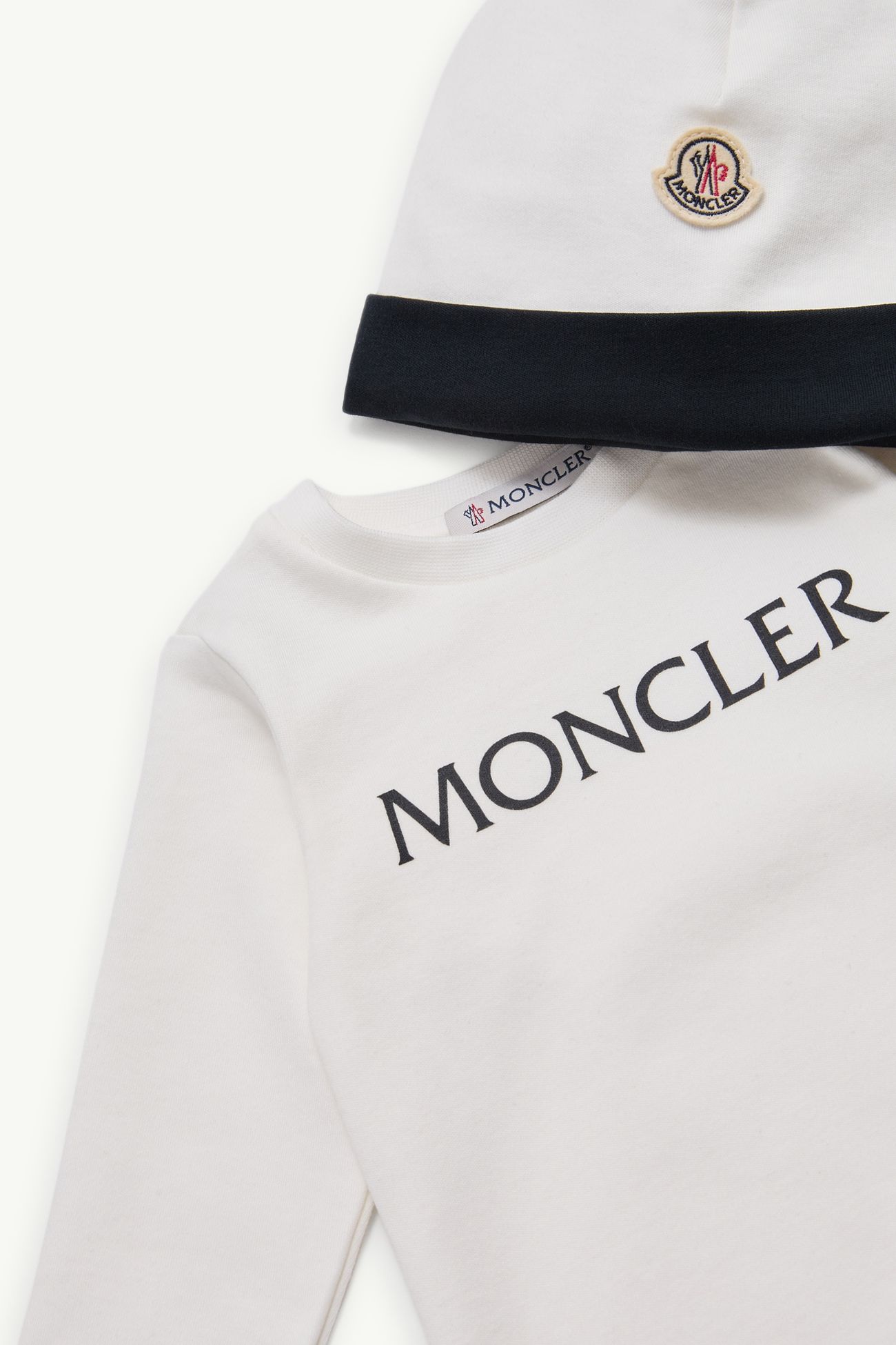 Baumwollset mit Logo Genderneutral Weiß Moncler 1