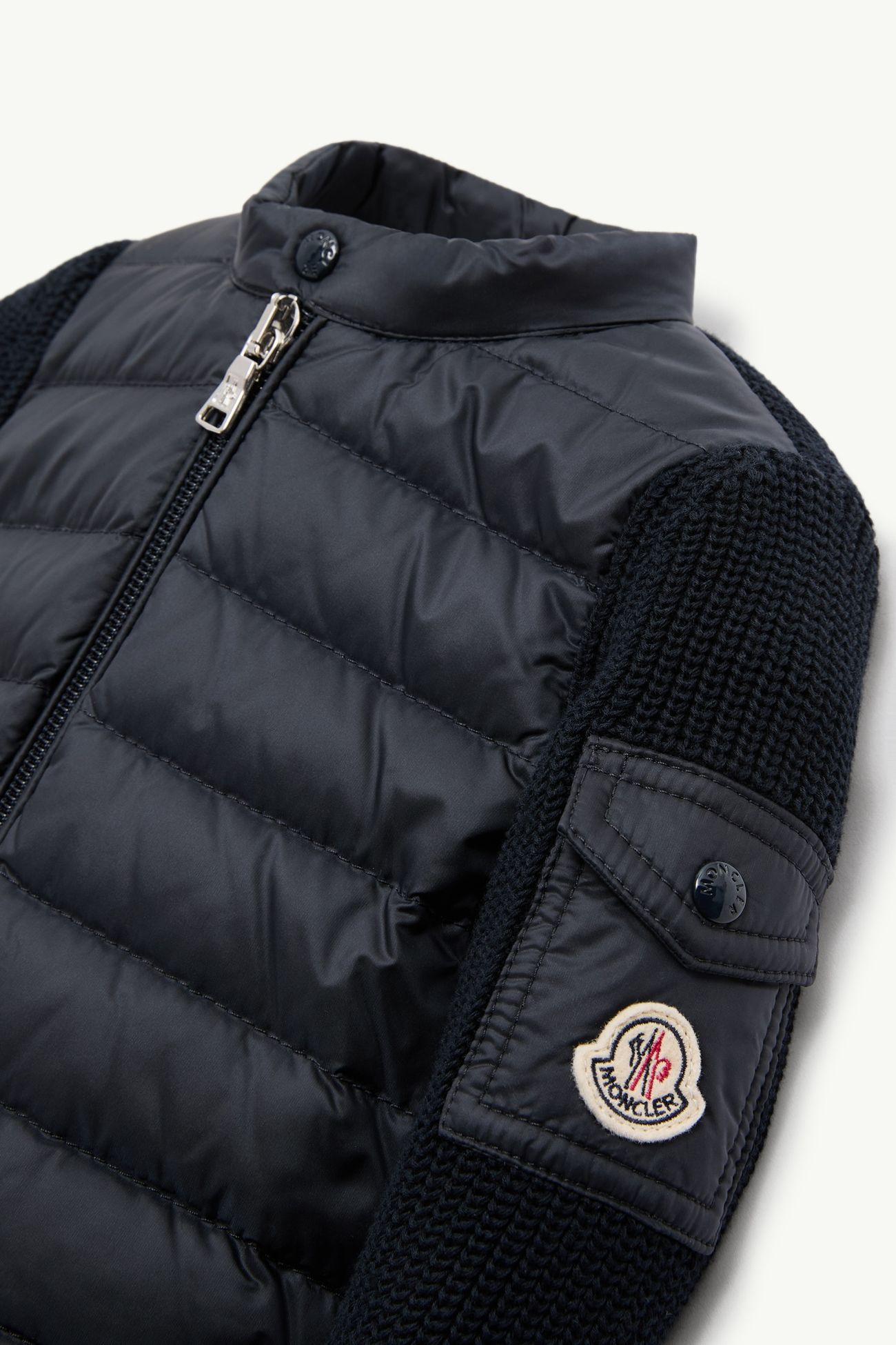 Cárdigan acolchado de algodón con cremallera De Género Neutro Azul marino Moncler 1
