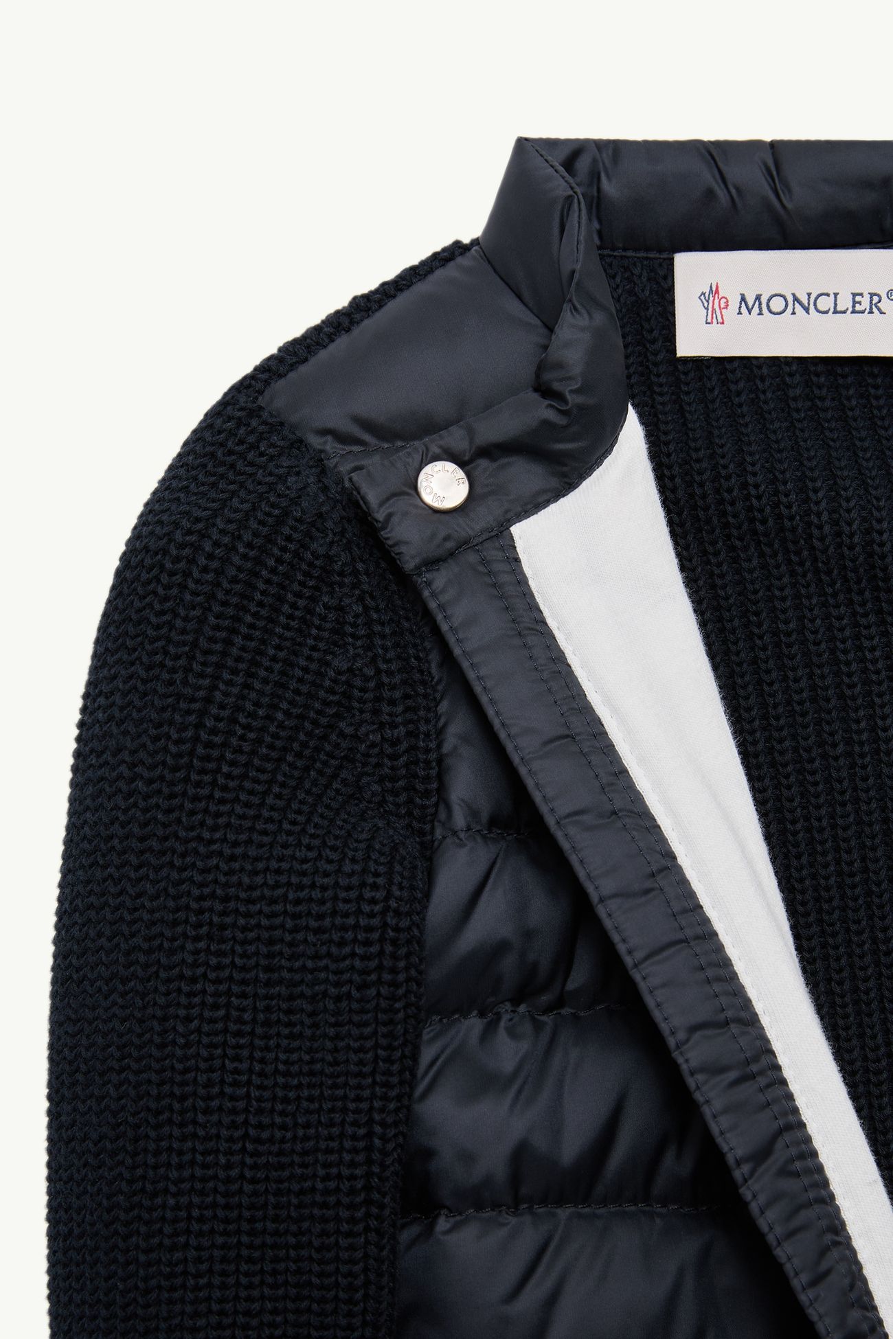 Cárdigan acolchado de algodón con cremallera De Género Neutro Azul marino Moncler 3