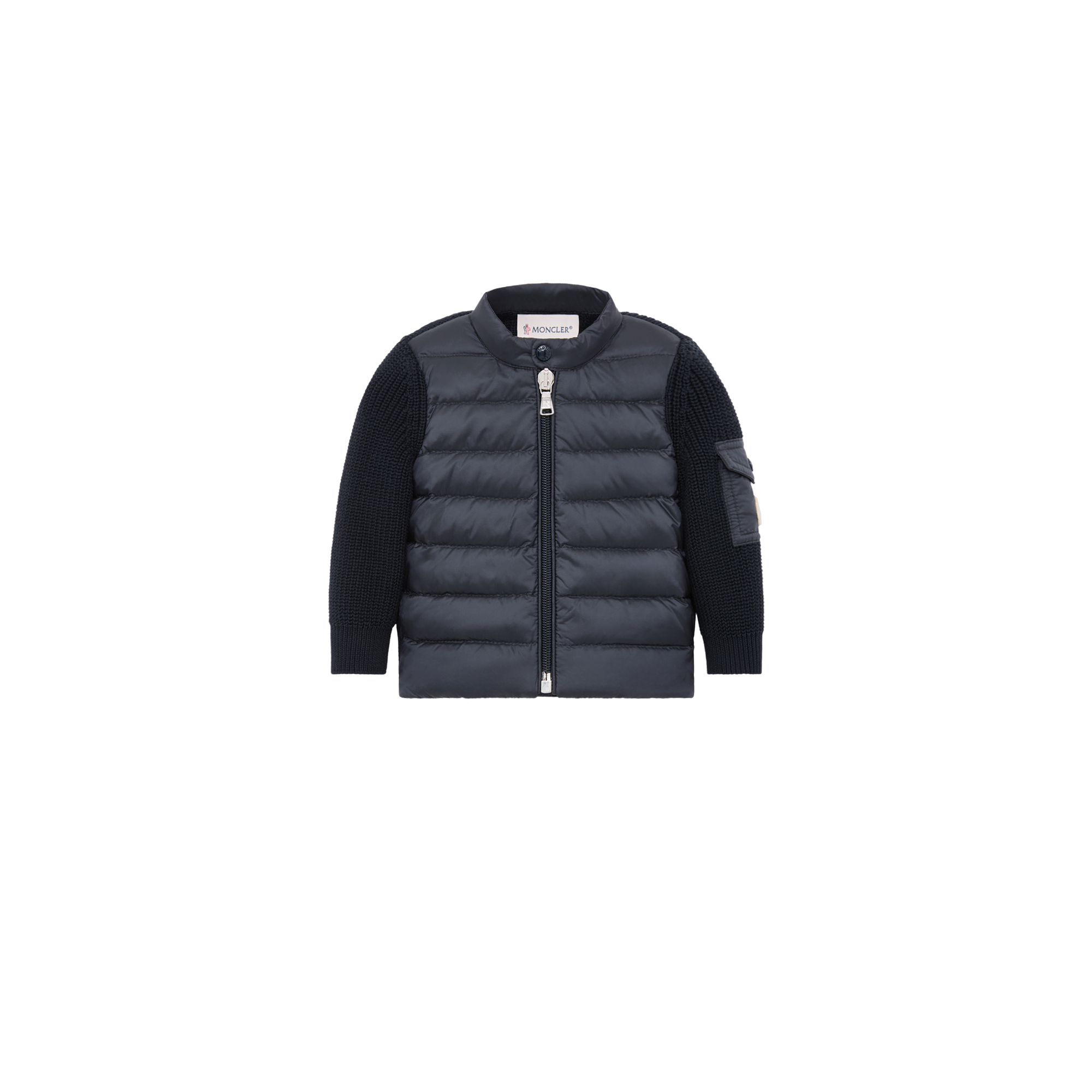 Moncler  Padded Cotton Zip-Up Cardigan for Children in Blue, Size: 2Y