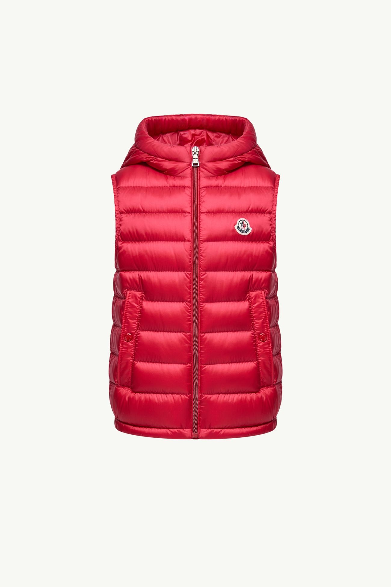 Doudoune sans manches à capuche Uzzay Garçon Rouge Framboise Moncler 0