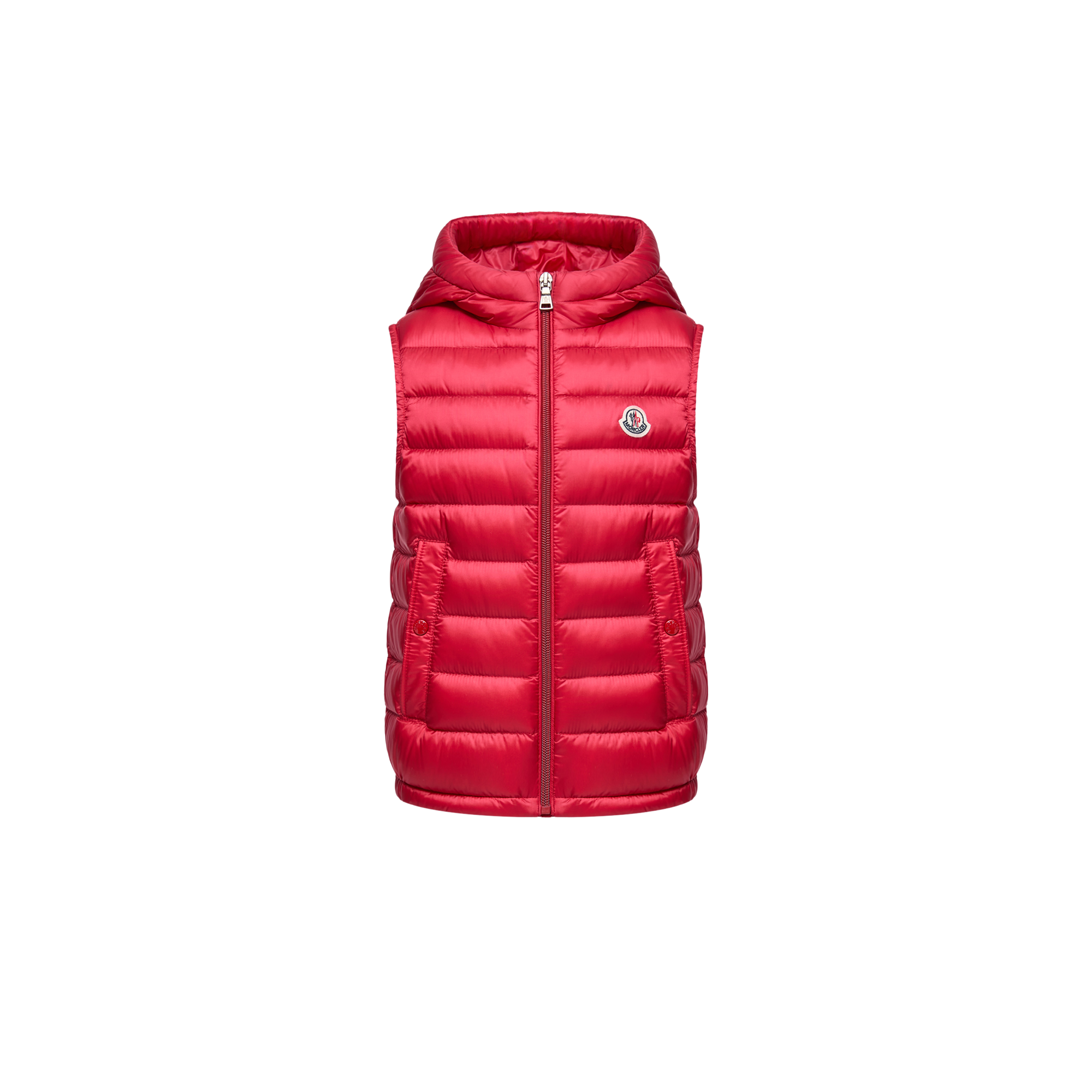 Moncler  Uzzay Hooded Down Gilet for Boys in Red, Size: 8Y