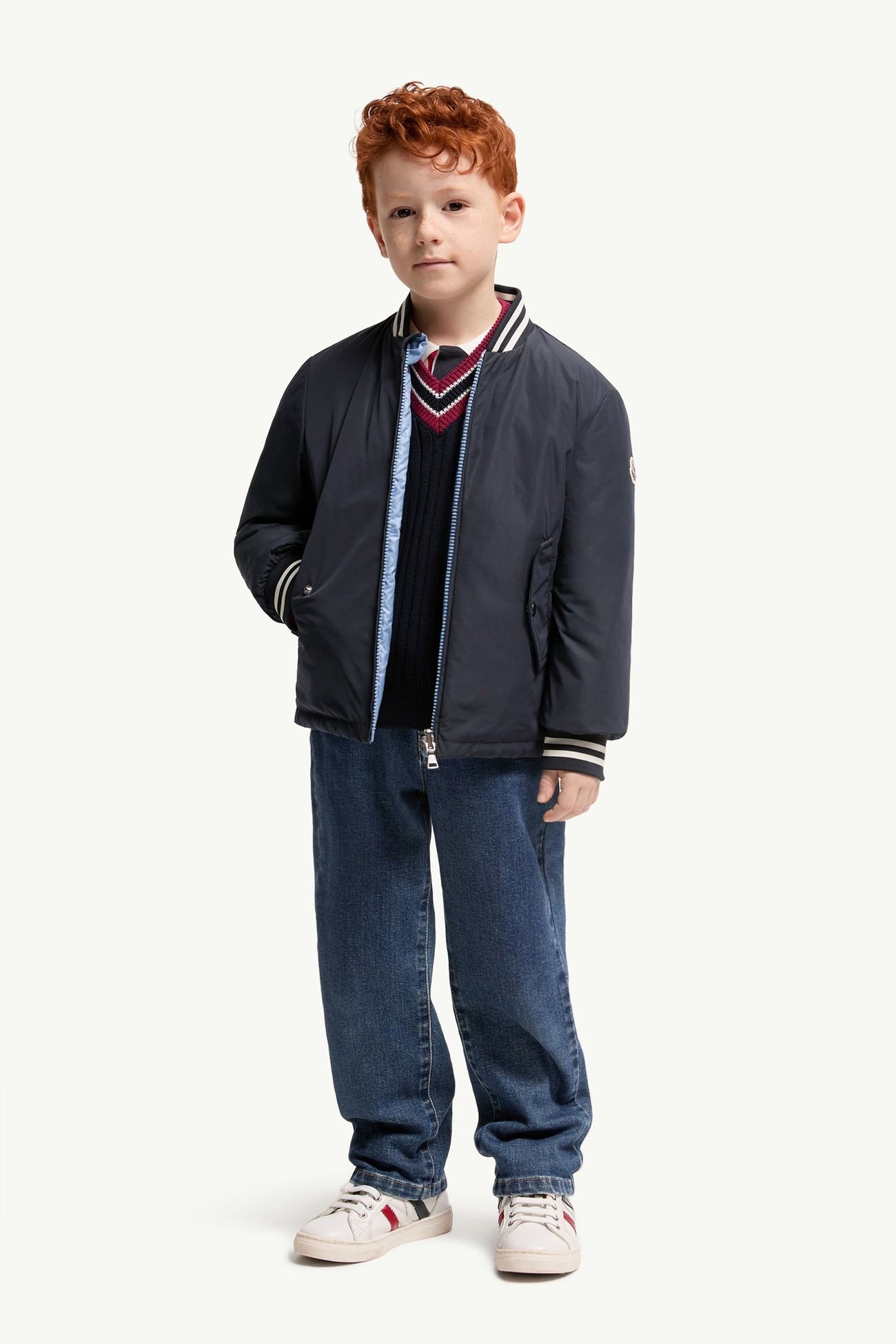 Cemal雙面羽絨飛行員外套 男童 海軍藍色 Moncler 1