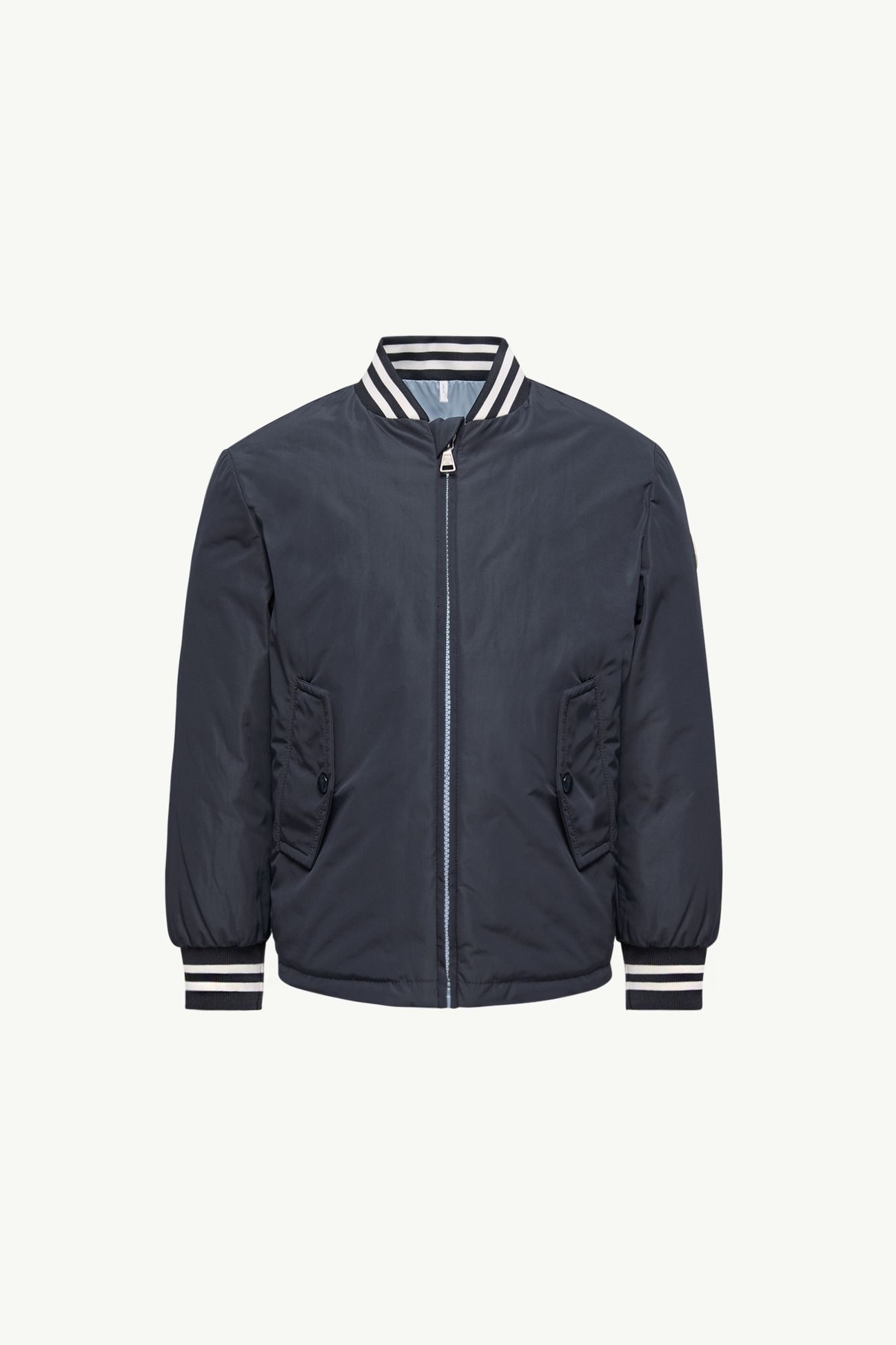 Cemal Reversible Down Bomber Jacket Boy Navy Blue Moncler 0