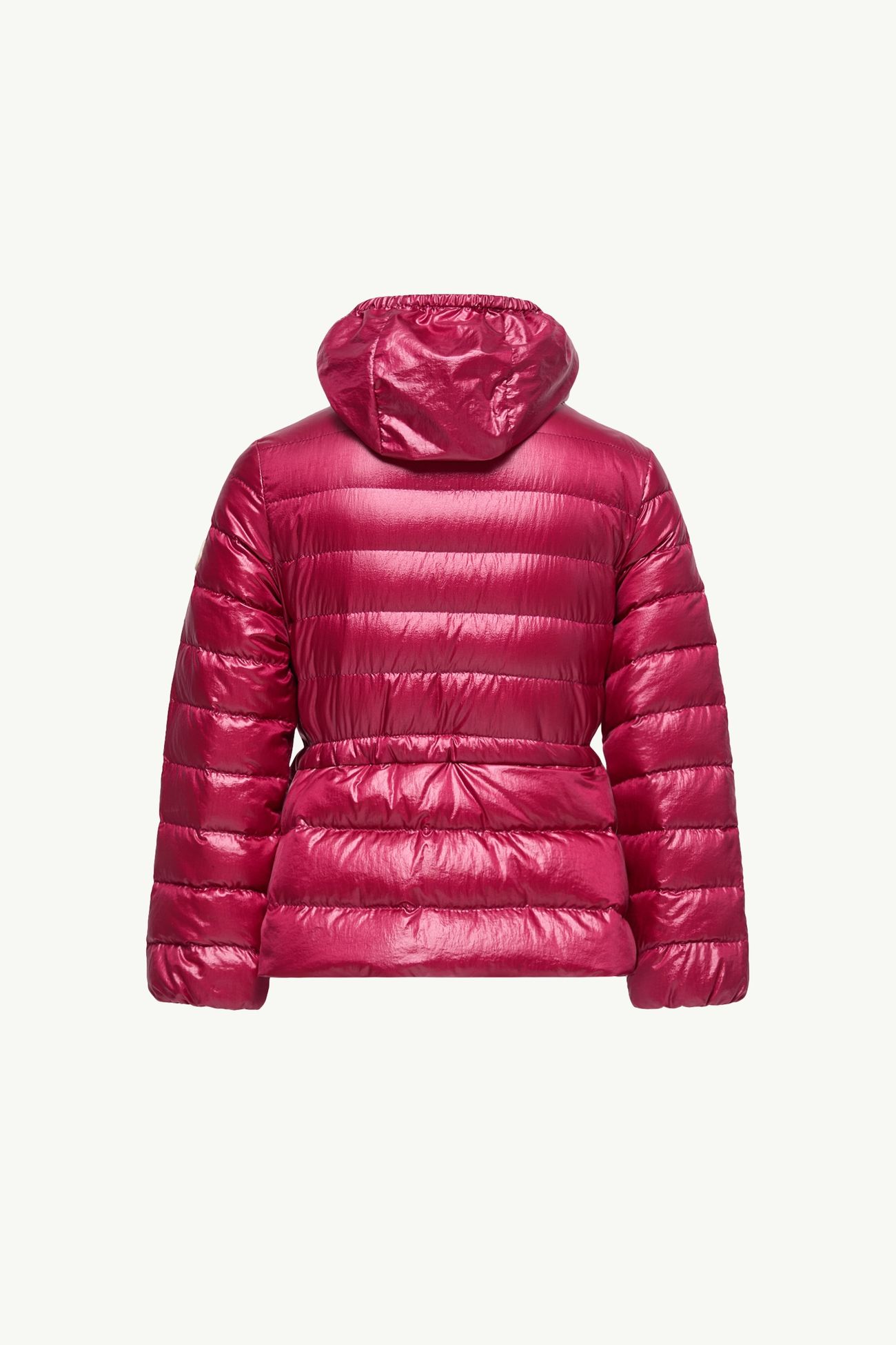 Fem Hooded Down Jacket Girl Coral Red Moncler 3