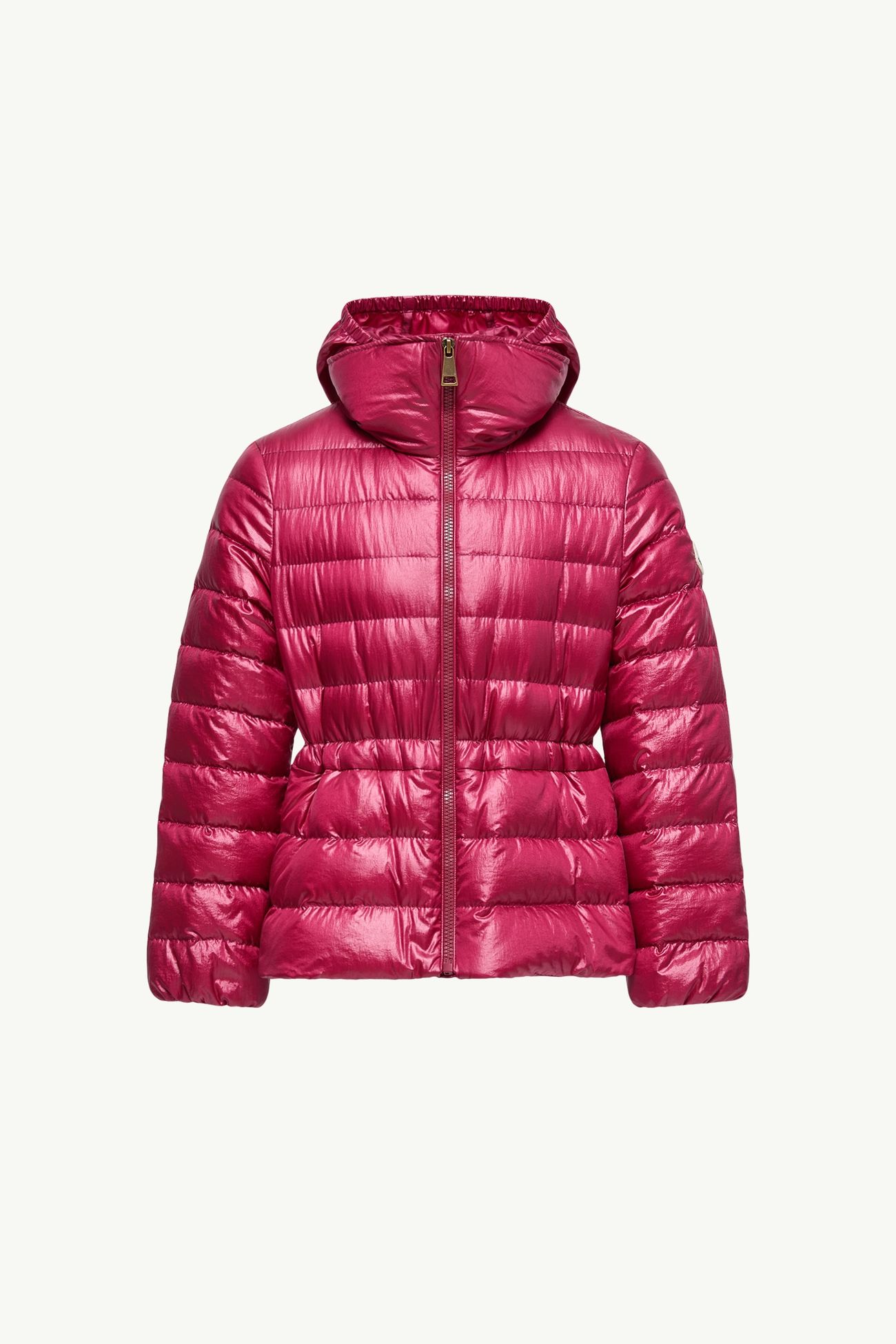 Fem連帽羽絨外套 女童 珊瑚紅色 Moncler 0