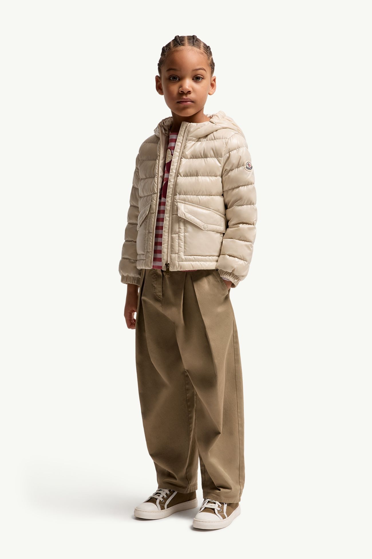 Ela Daunenjacke mit Kapuze Mädchen Hellbeige Moncler 1
