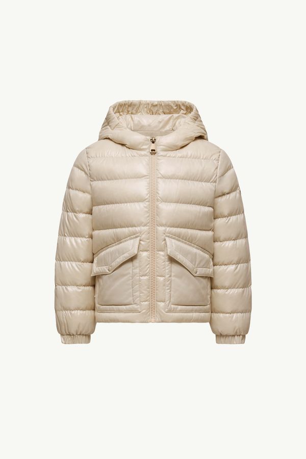 Piumino Ela con Cappuccio Bambina Beige Chiaro Moncler 0