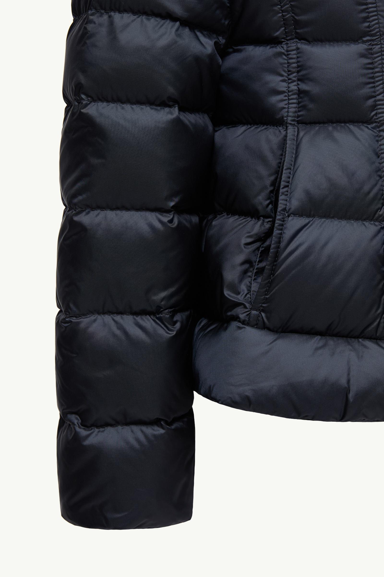 Navy Blue Ayfer Square-Quilted Short Down Jacket - Down Jackets
