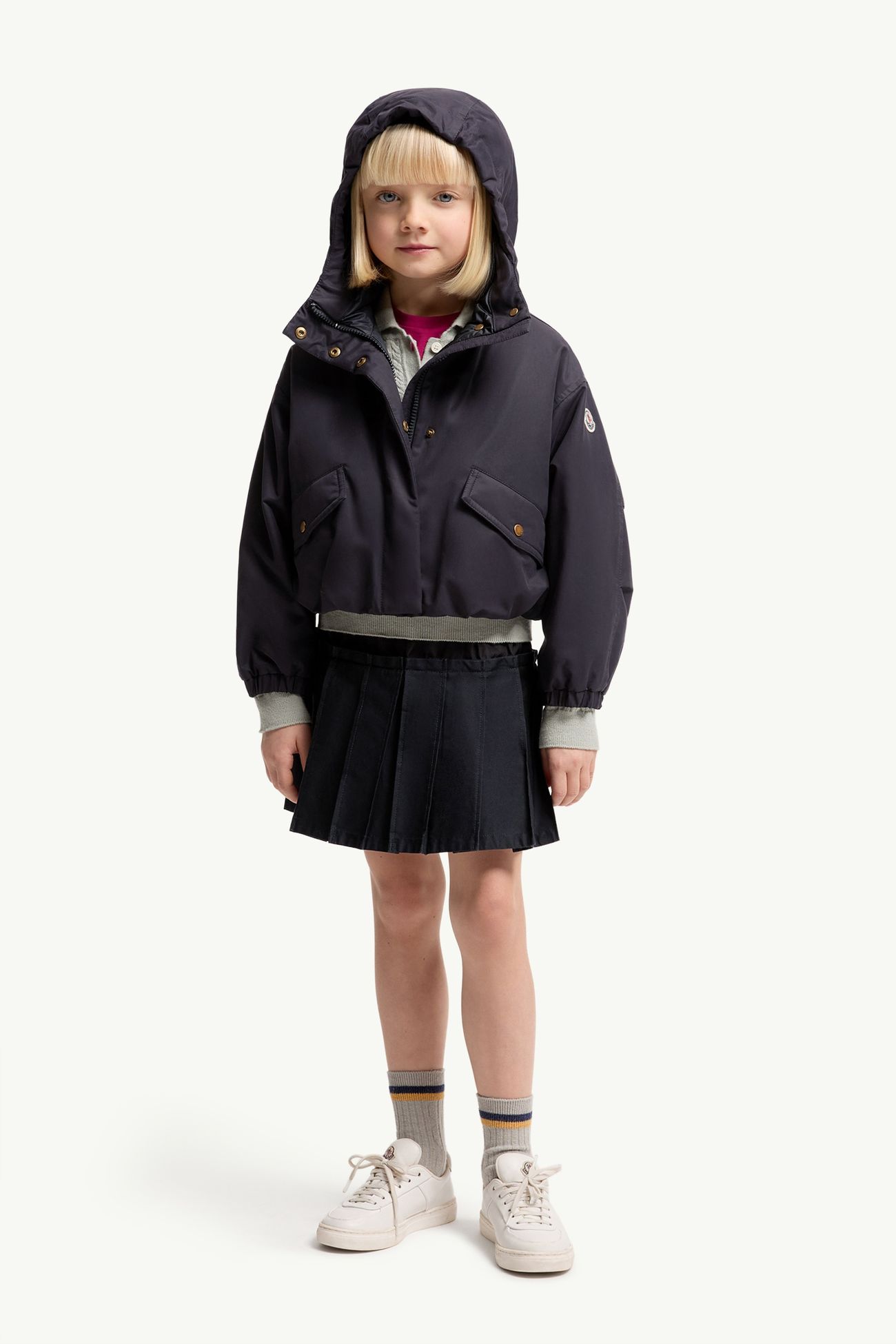 Plumífero con capucha Eucalyptus Niña Azul marino Moncler 1