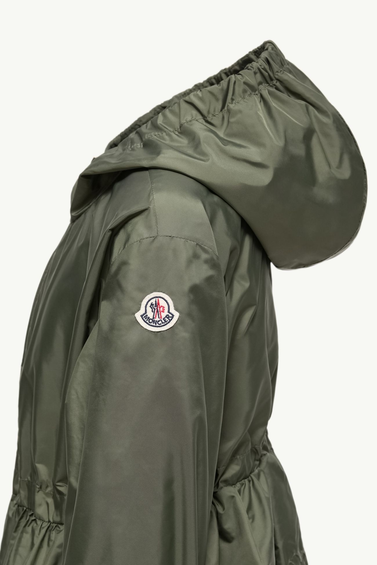 Manolya Regenjacke mit Kapuze und gestickten Blumen Mädchen Olivgrün Moncler 2