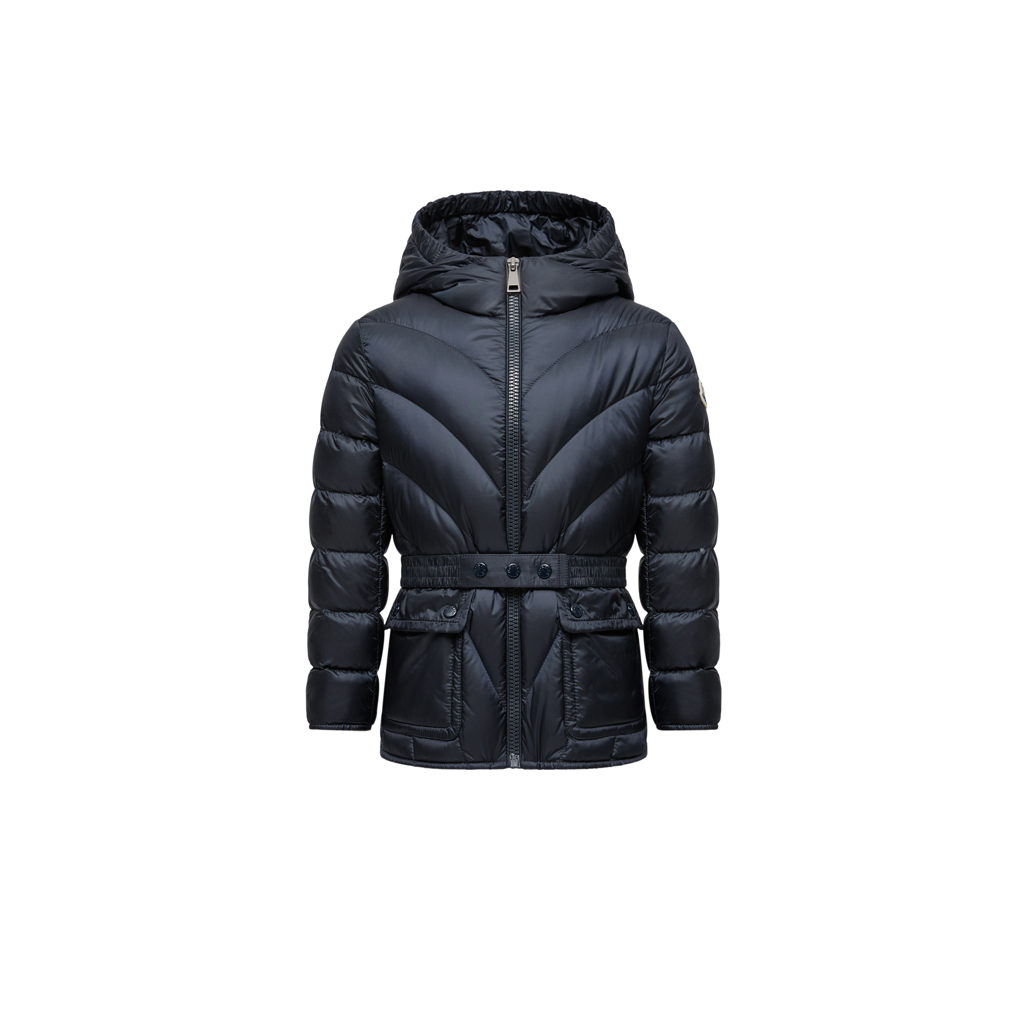 Moncler  Argenno Hooded Down Jacket for Girls in Blue, Size: 6Y