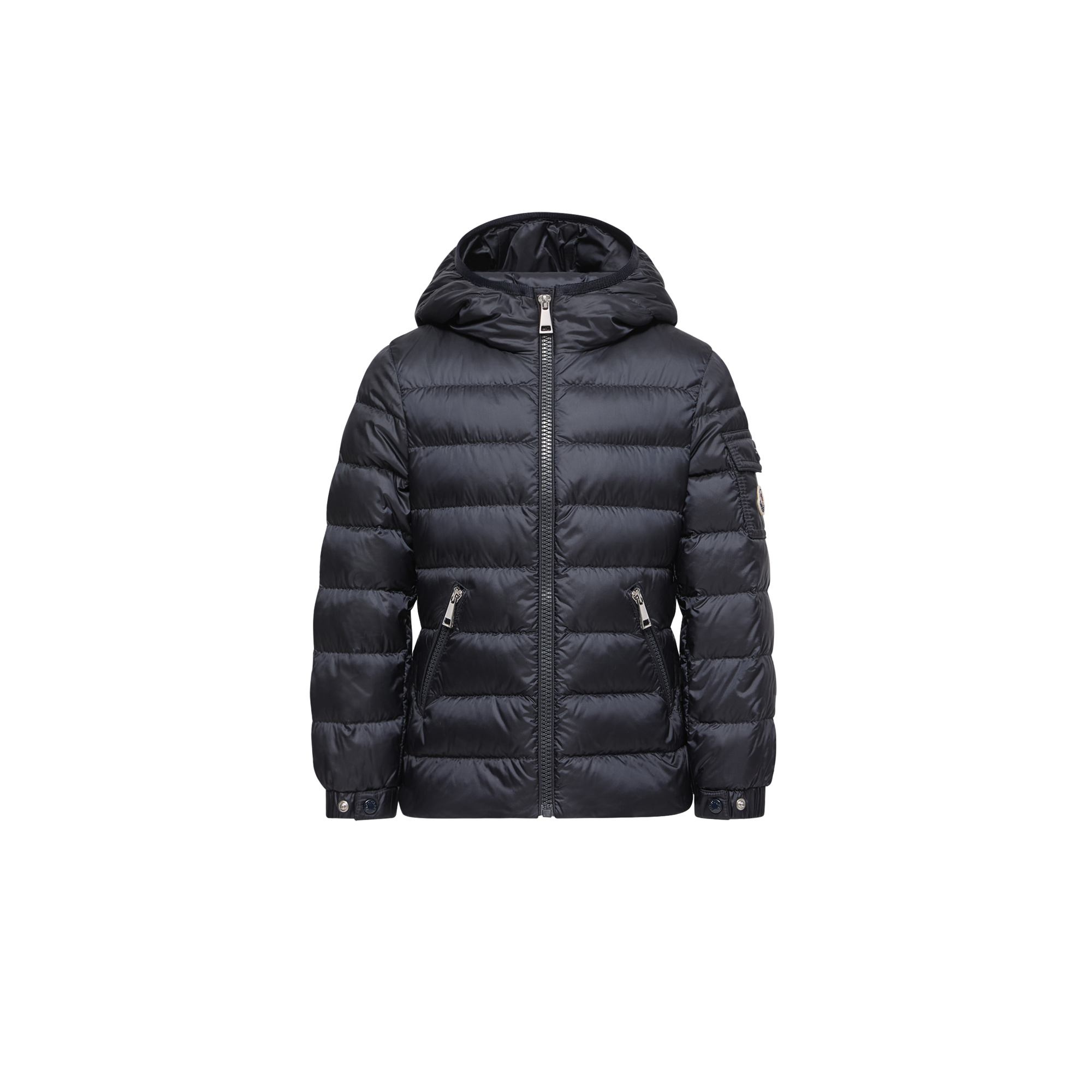 Moncler  Gles Hooded Down Jacket for Girls in Blue, Size: 6Y