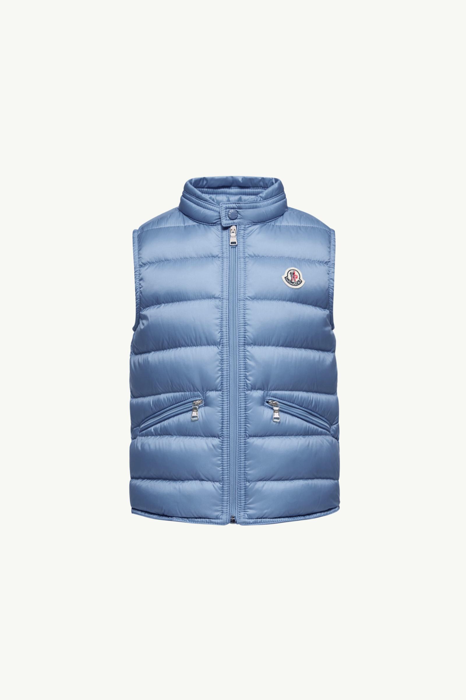 Gui Packable Down Gilet Boy Light Blue Moncler