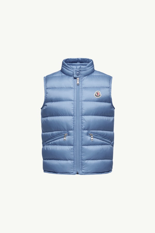 Gui可收納式羽絨背心 男童 淺藍色 Moncler 0