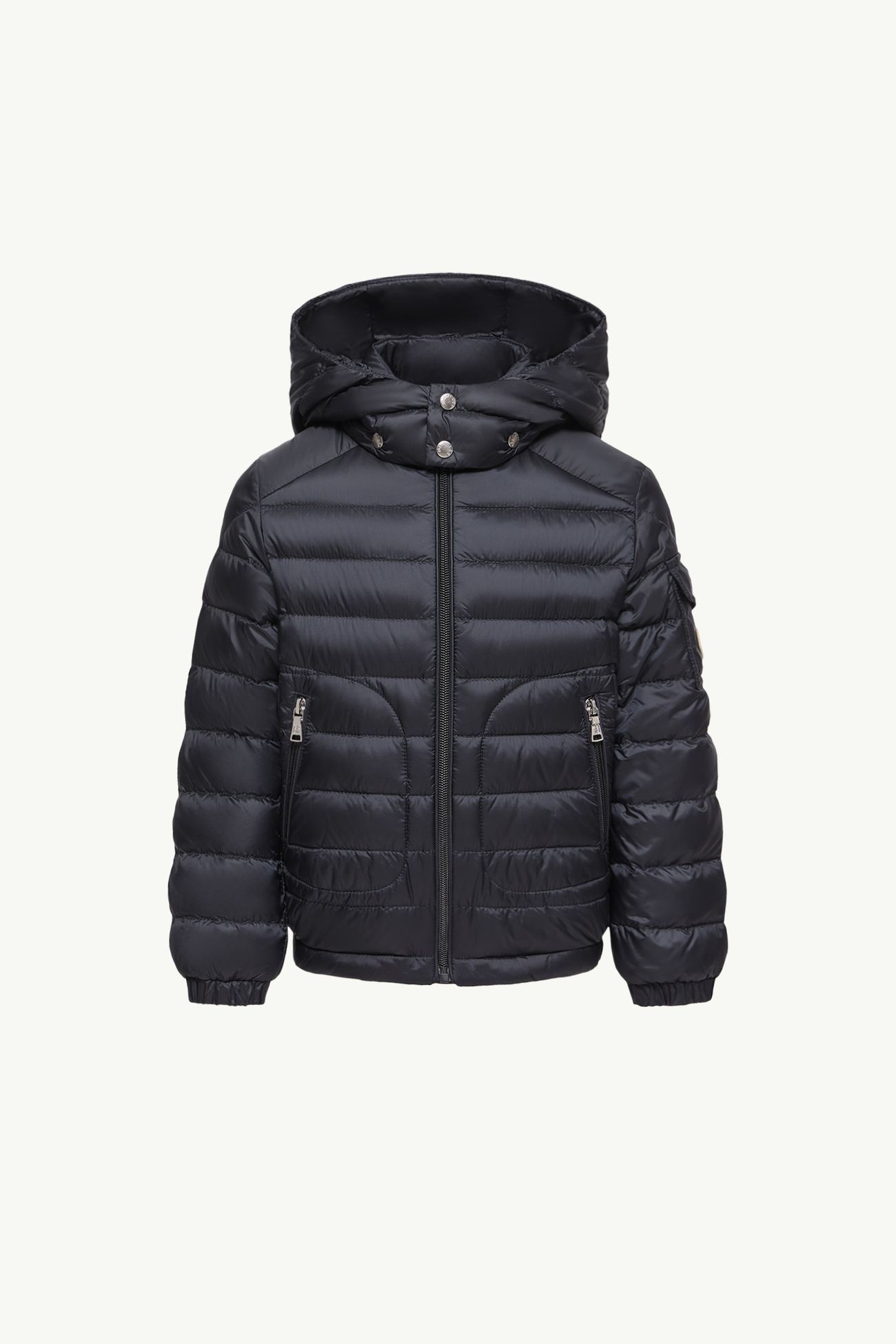 Piumino Lauros con cappuccio Bambino Blu Navy Moncler 0
