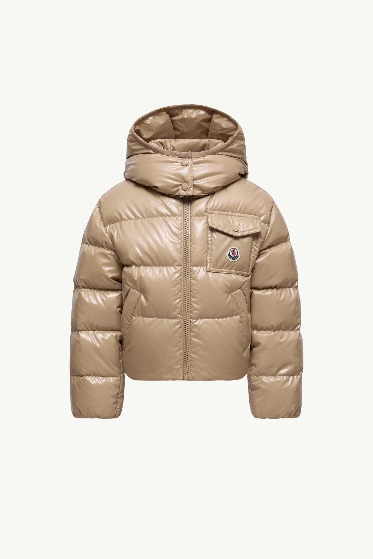 Andro Hooded Down Jacket Girl Beige Moncler 0