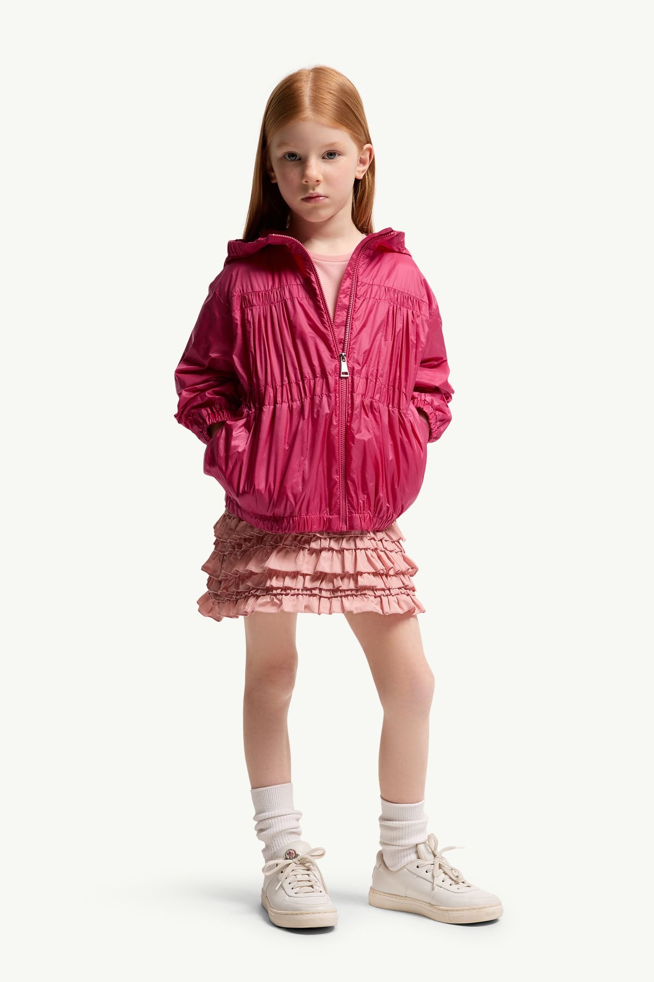 Aulne Longue Saison外套 女童 珊瑚粉紅色 Moncler 1