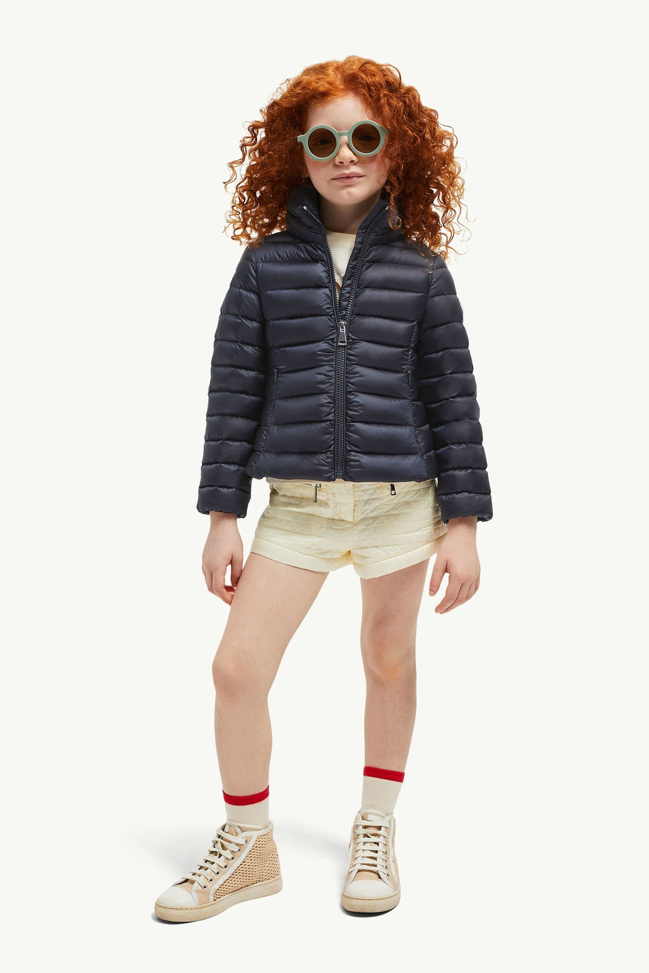 Ige 후드 다운 재킷 키즈 여아 네이비 블루 Moncler 1