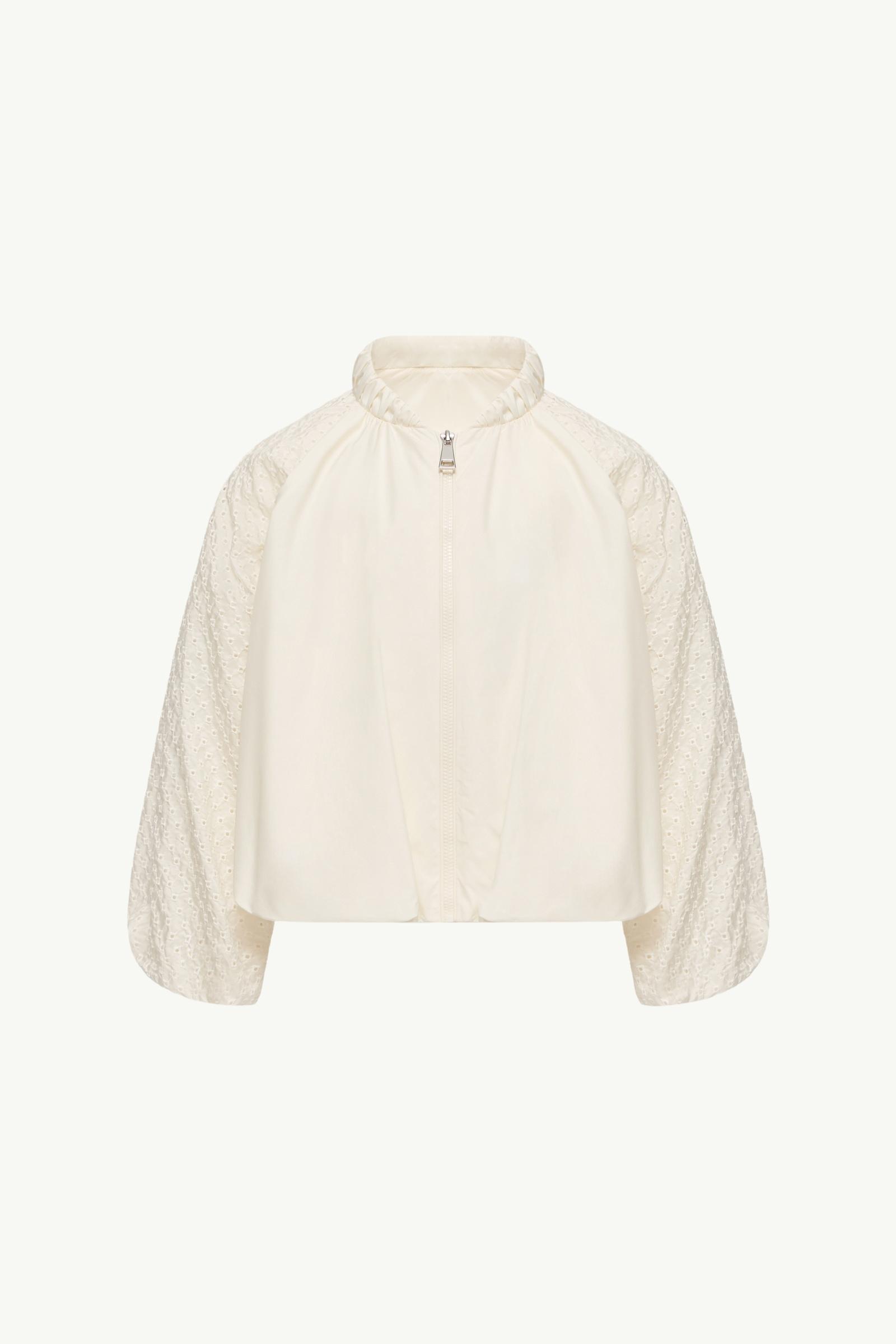 Hyame Jacket with Lace Sleeves Girl White Moncler, 1 of 0