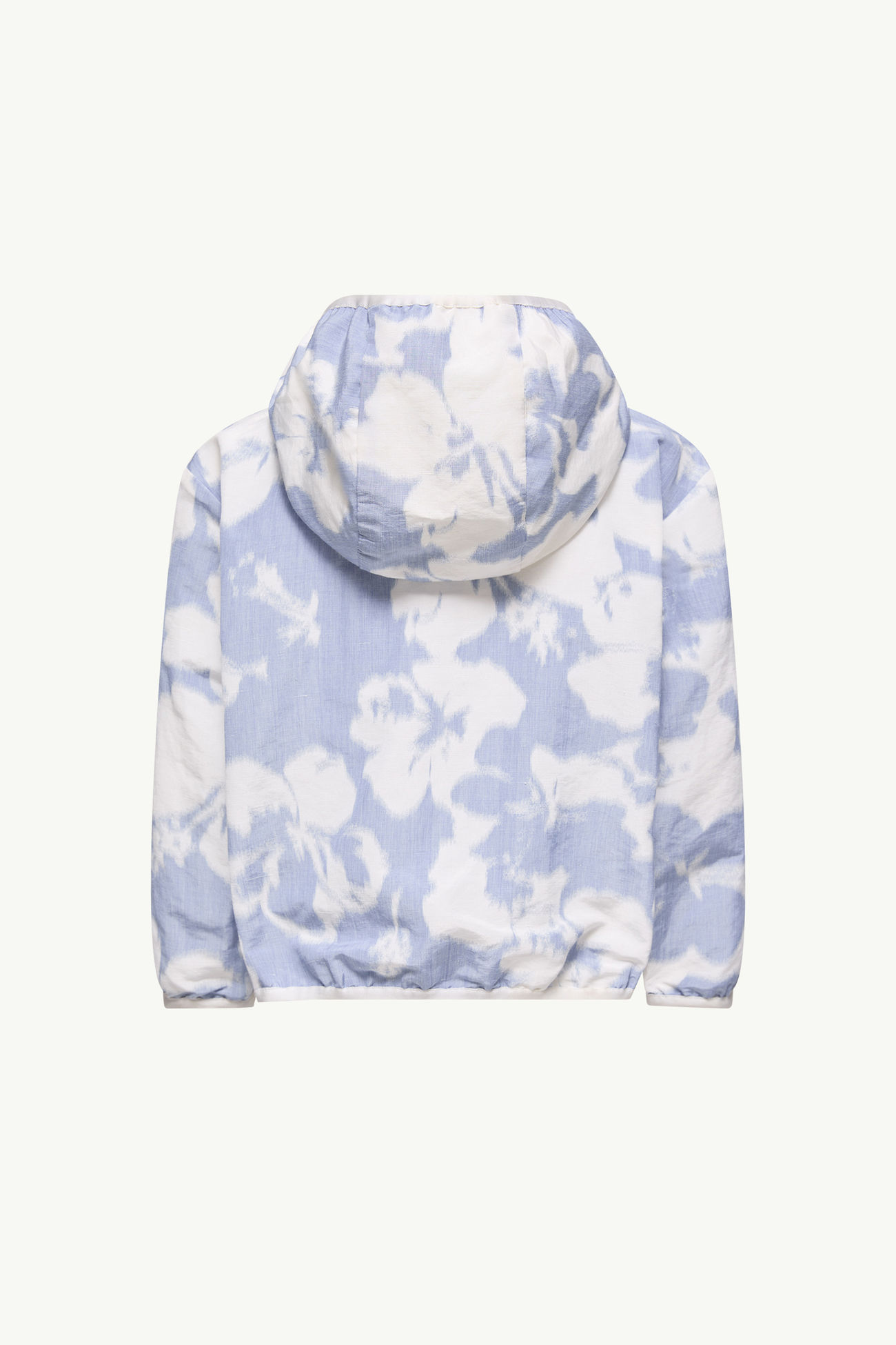 Veste à capuche en coton et lin imprimés Fille Blanc & Bleu Clair Moncler 2