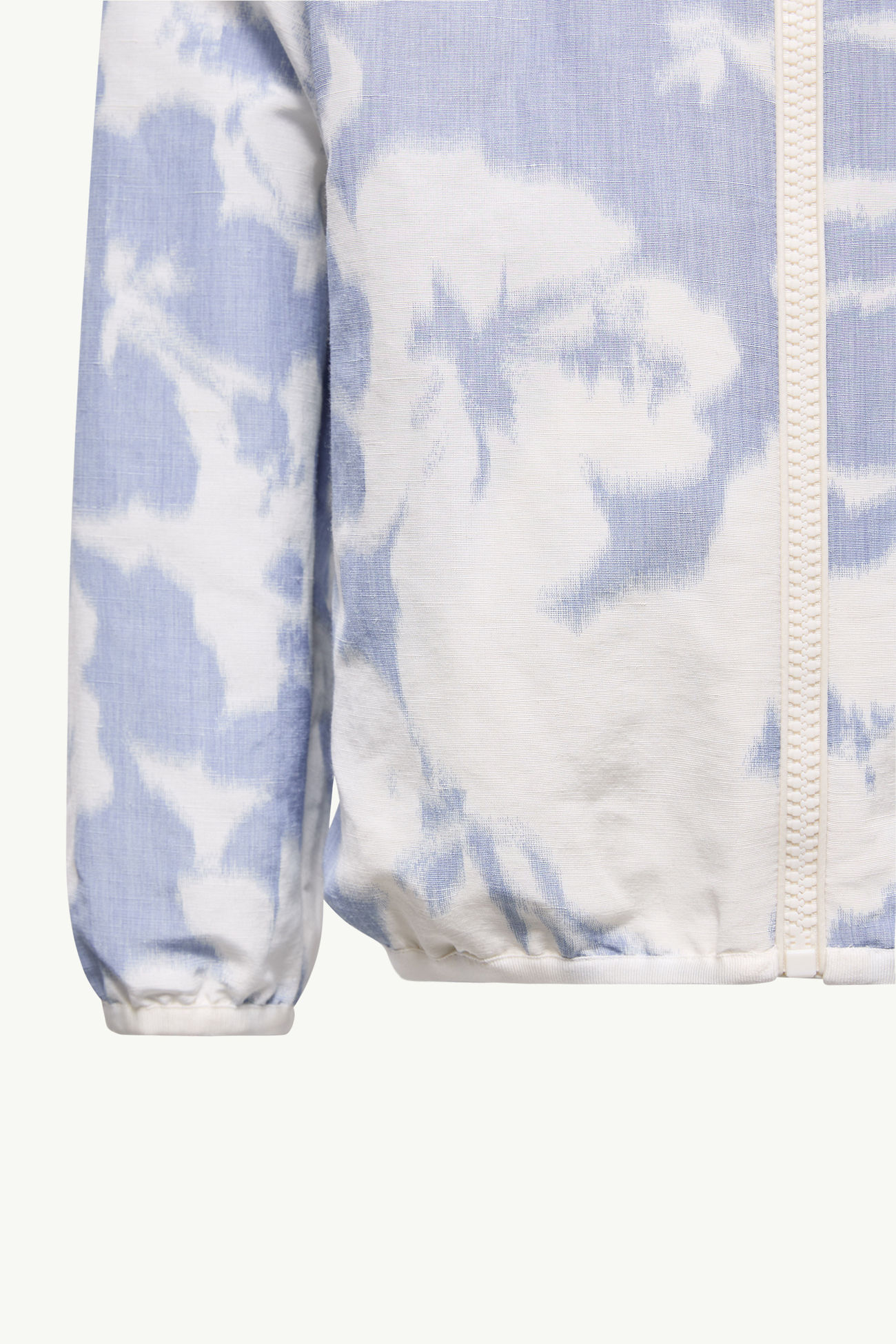 印花棉麻連帽外套 女童 白色和淺藍色 Moncler 3