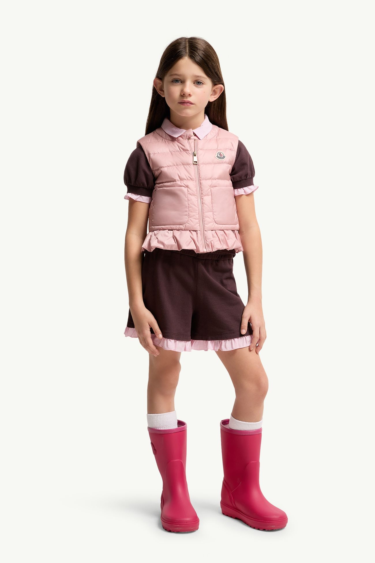 Chaleco plumífero Latife Niña Rosado Moncler 1