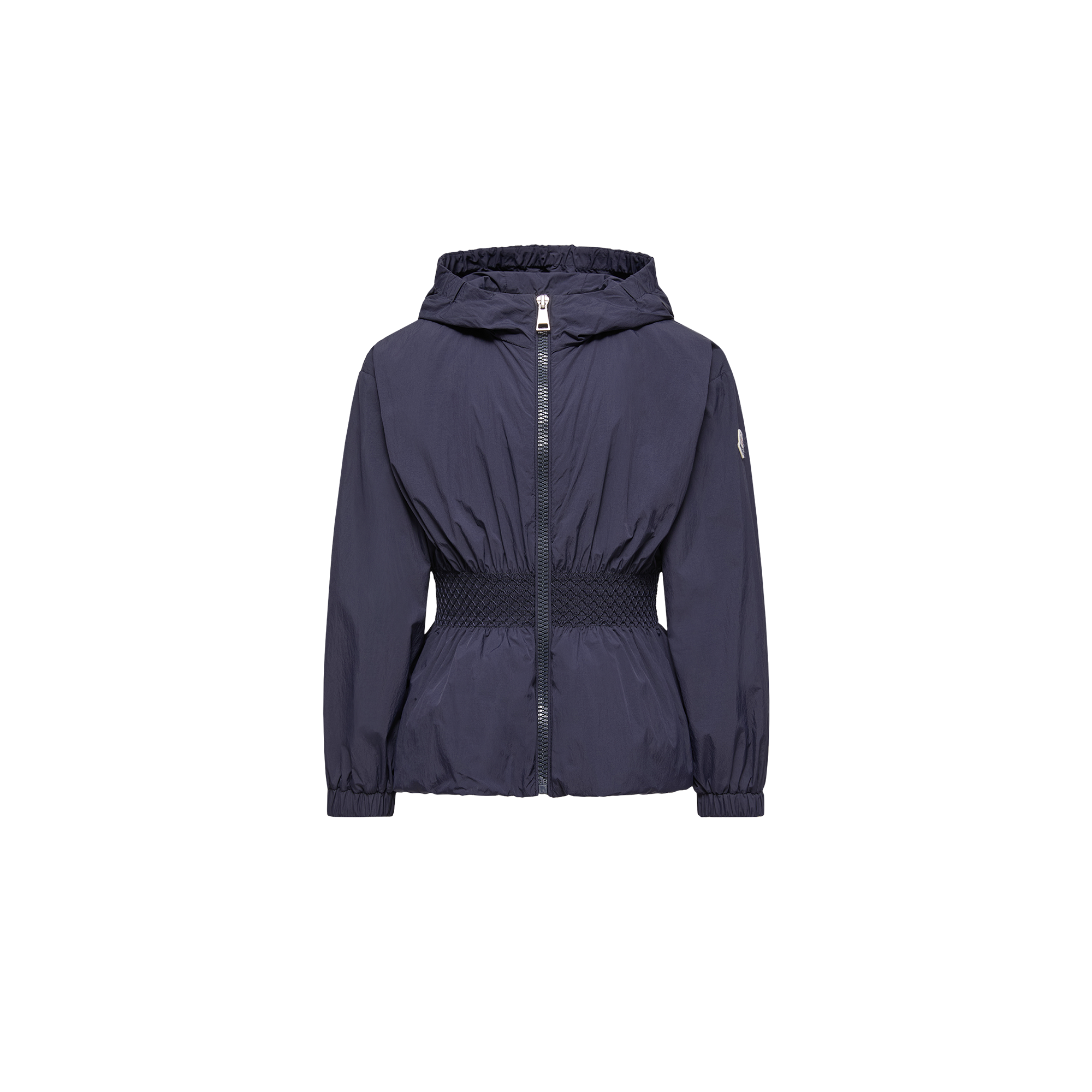 Moncler  Liriope Hooded Short Jacket for Girls in Blue, Size: 12Y