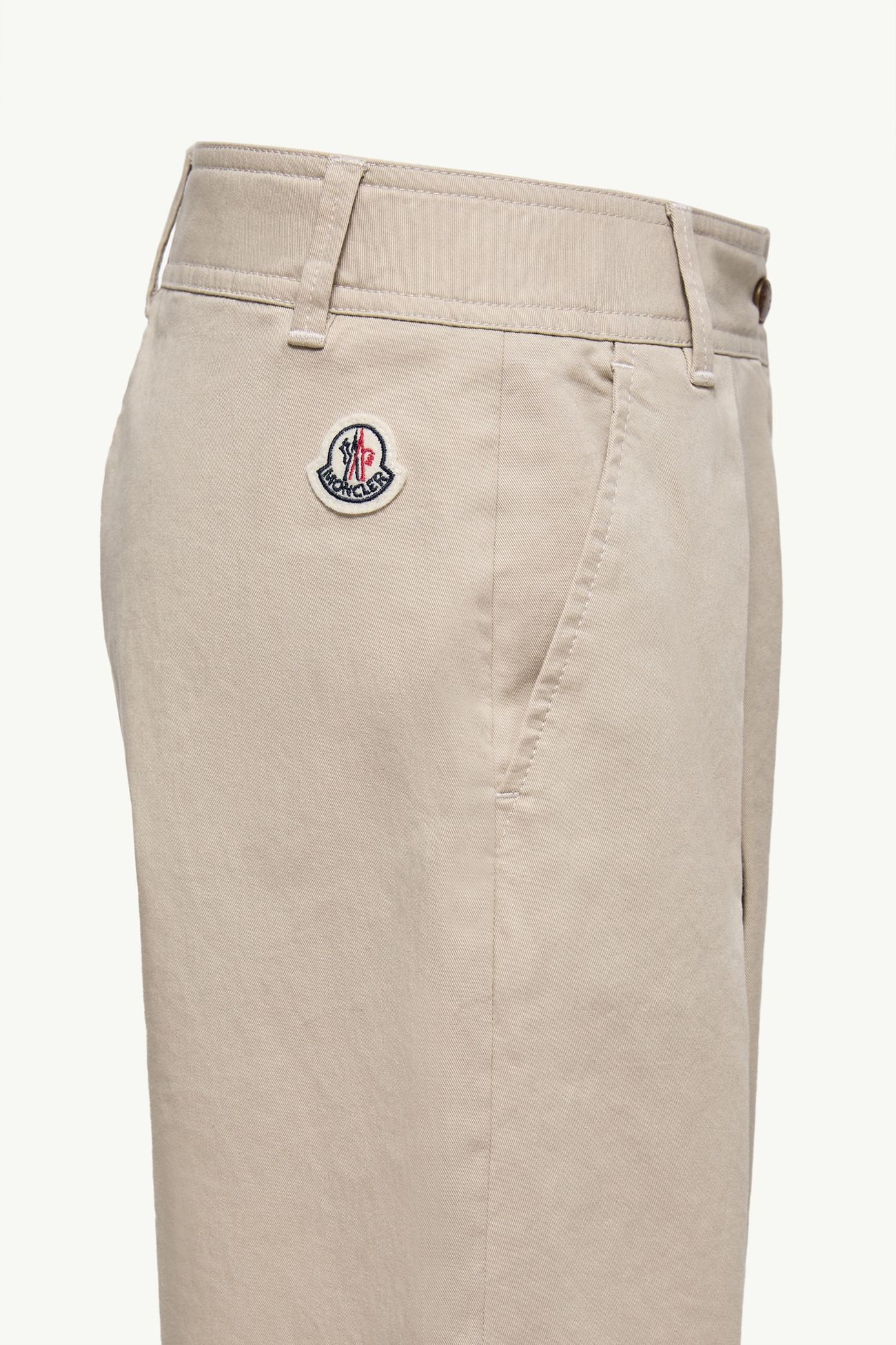 Pantalon plissé en gabardine de coton stretch Fille Beige Moncler 2