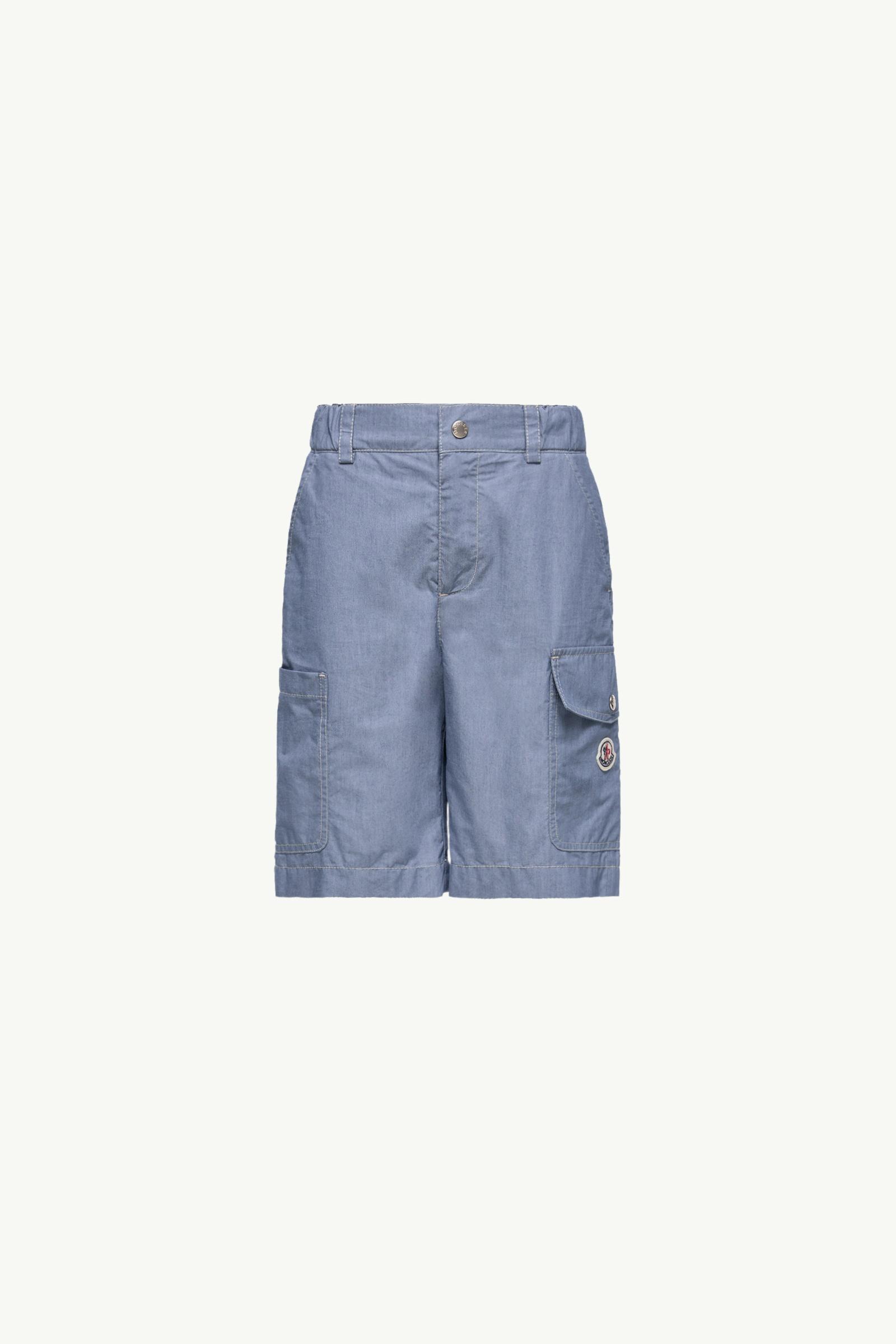 Chambray Bermuda Shorts Boy Denim Blue Moncler, 1 of 0