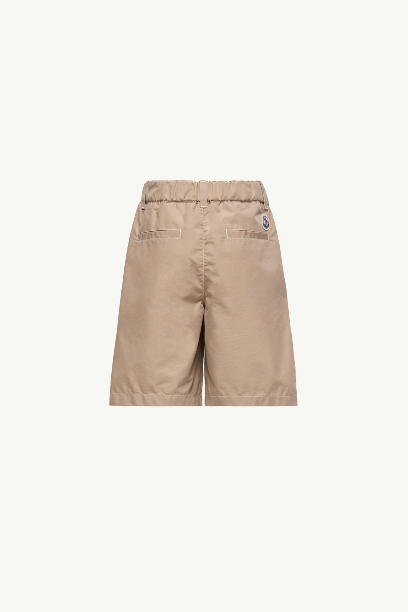 Shorts tipo bermuda de popelina con logotipo Niño Beige Moncler 3