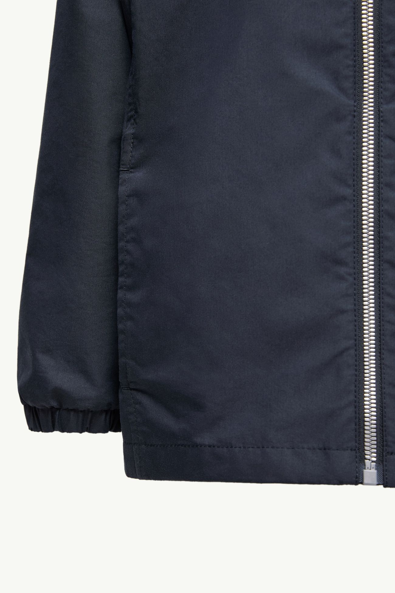 Cotton Poplin Hooded Zip-Up Shirt Boy Navy Blue Moncler 4