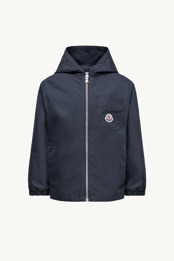 棉質府綢連帽拉鏈恤衫 男童 海軍藍色 Moncler 0