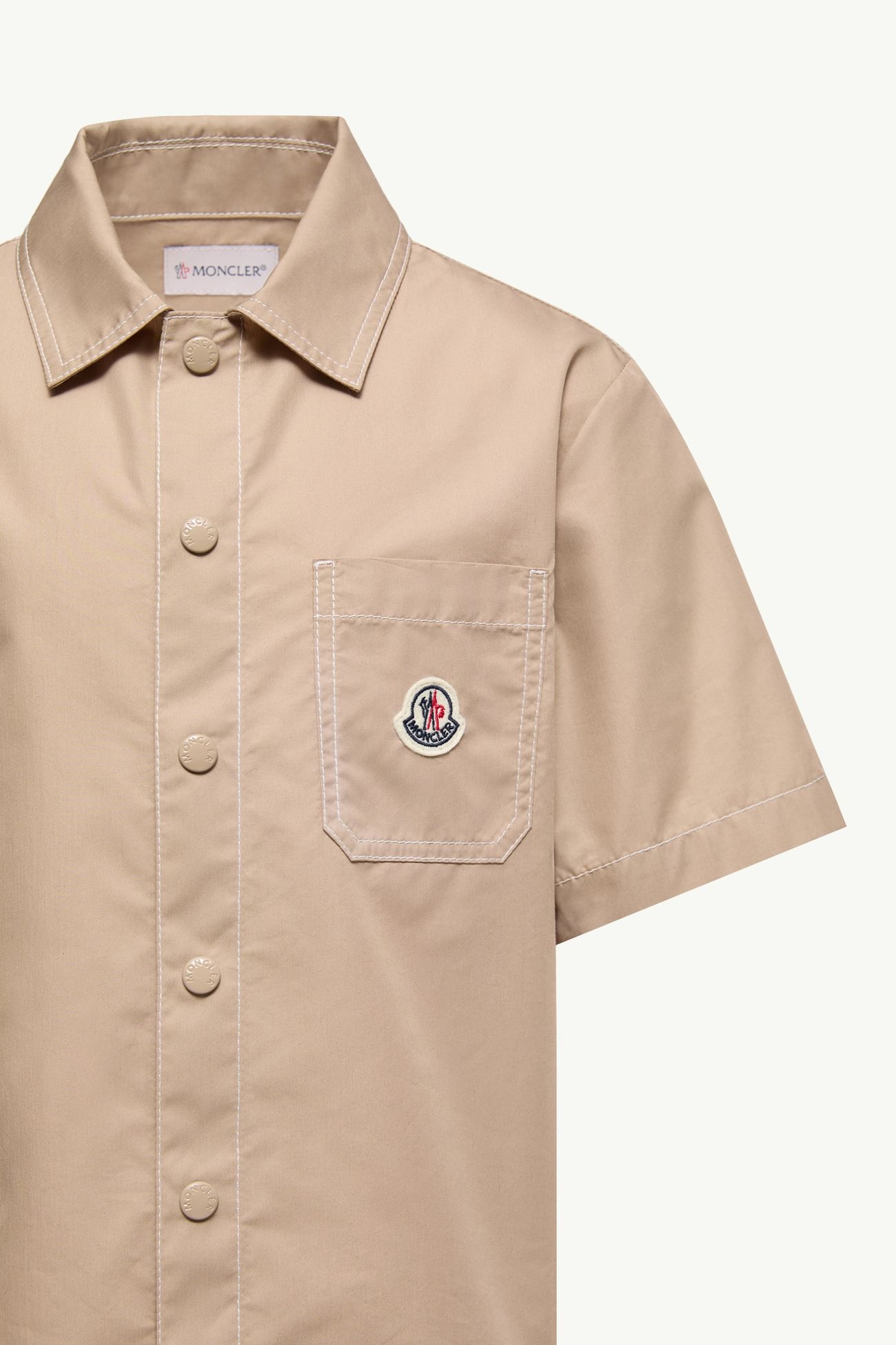 Kurzarmshirt aus Popeline Jungen Beige Moncler 2