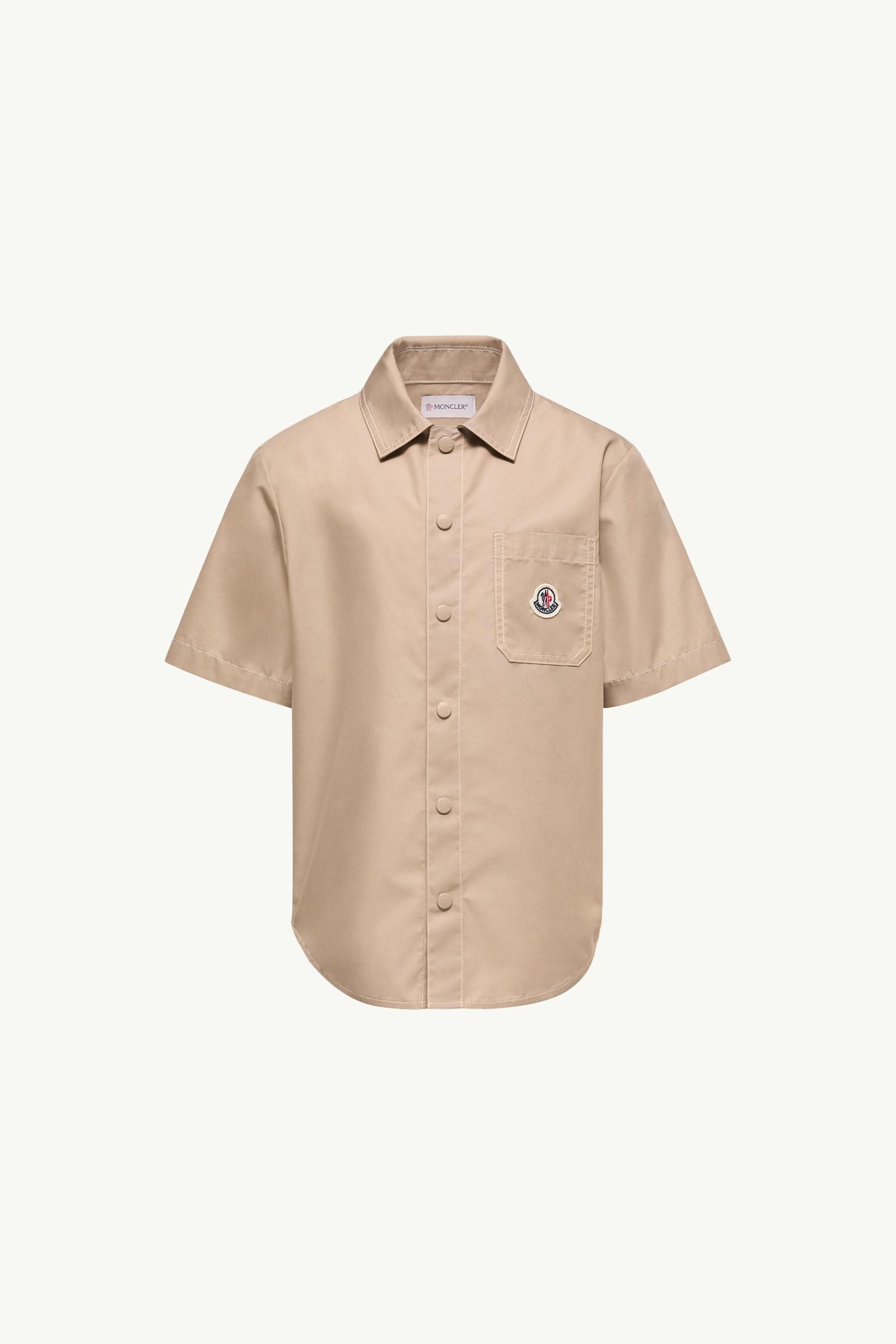 Poplin Short Sleeve Shirt Boy Beige Moncler, 1 of 0