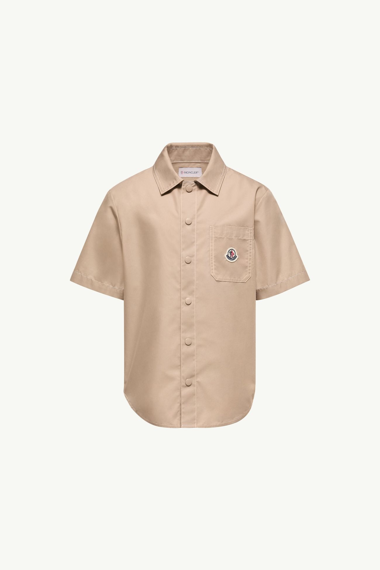 Camisa de manga corta de popelina Niño Beige Moncler 0
