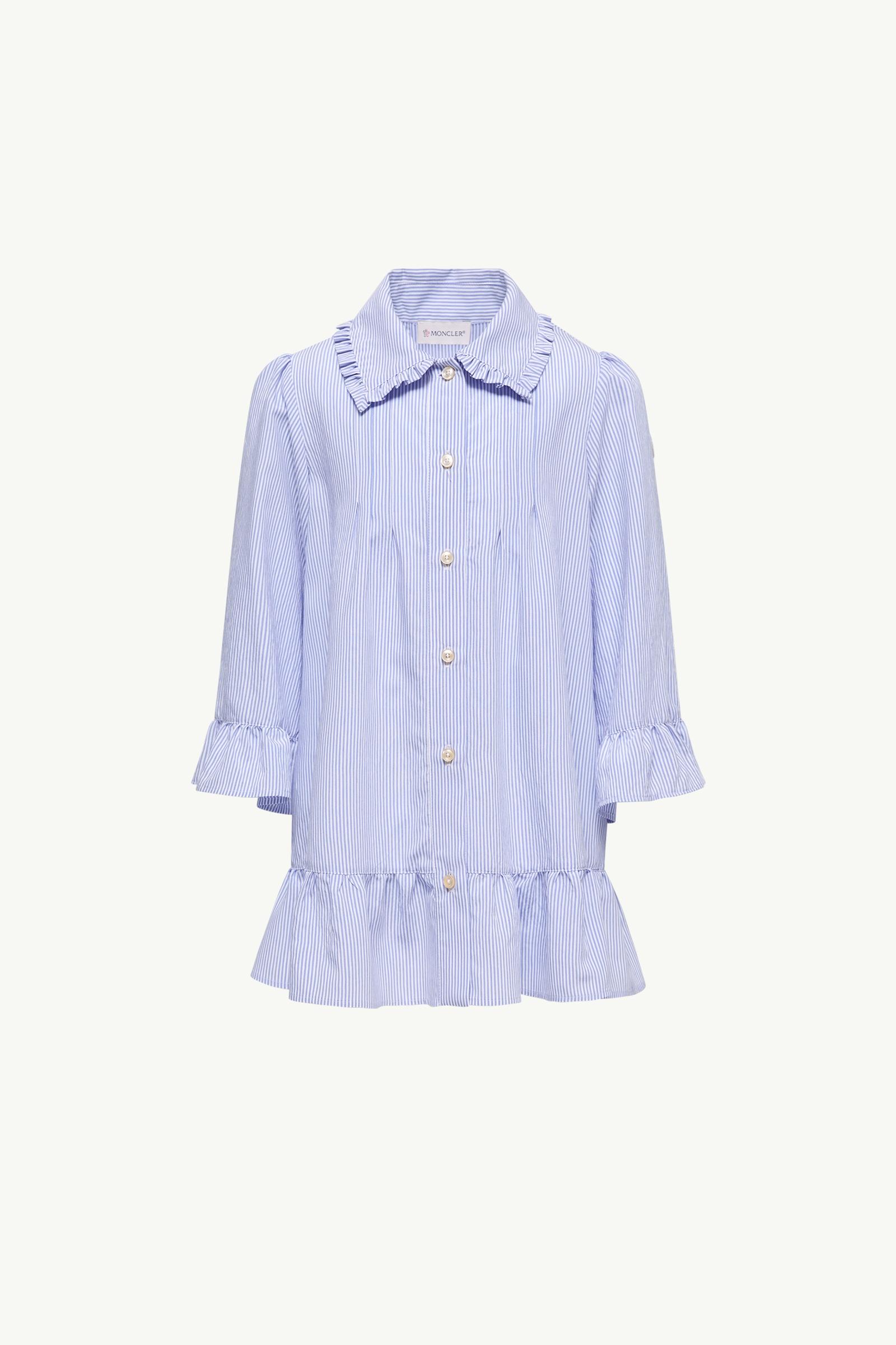 Striped Shirt Dress Girl Light Blue Moncler, 1 of 0