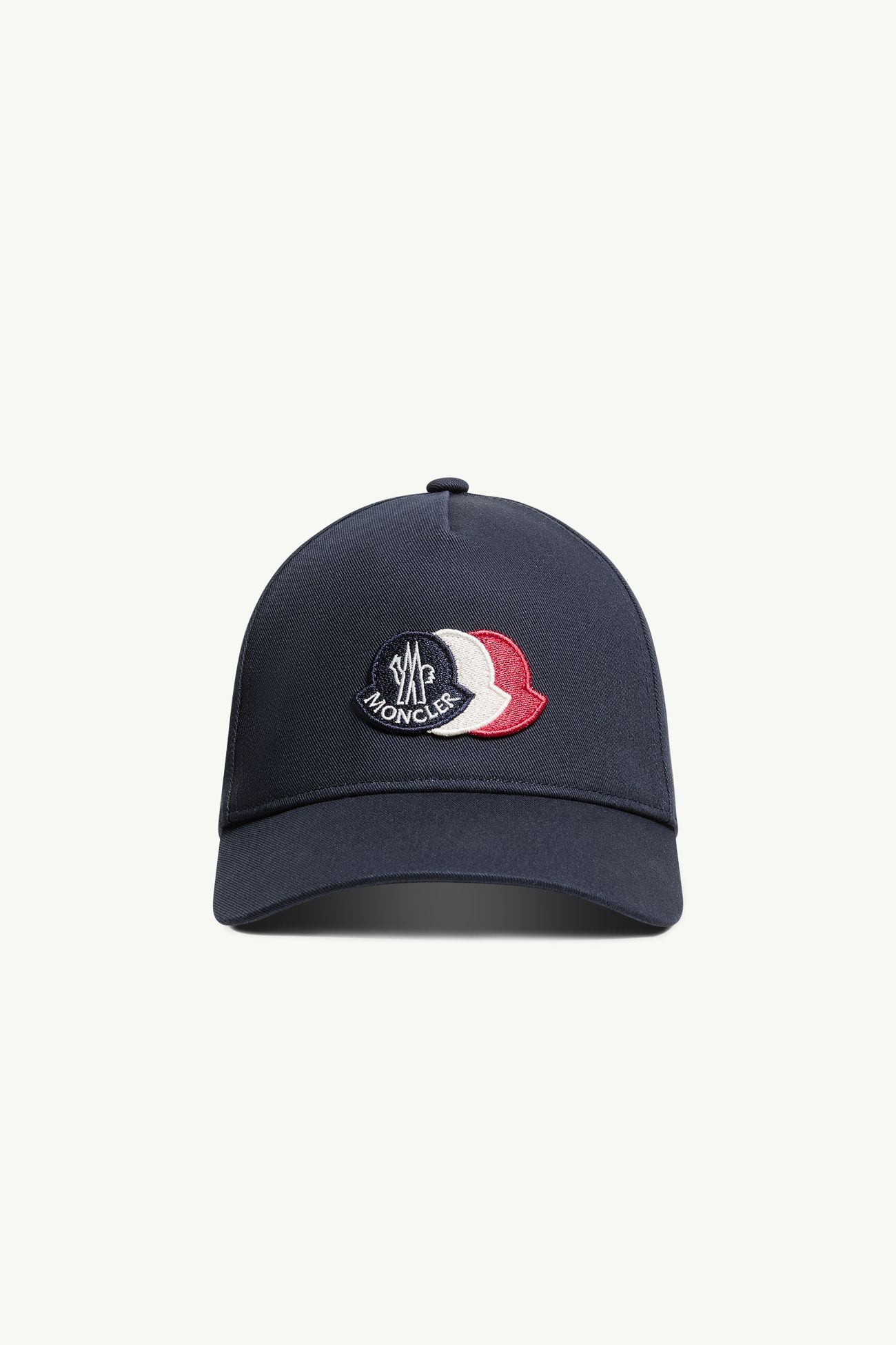 Baseballkappe aus Baumwolle mit dreifarbigem Logo Jungen Navyblau Moncler 0