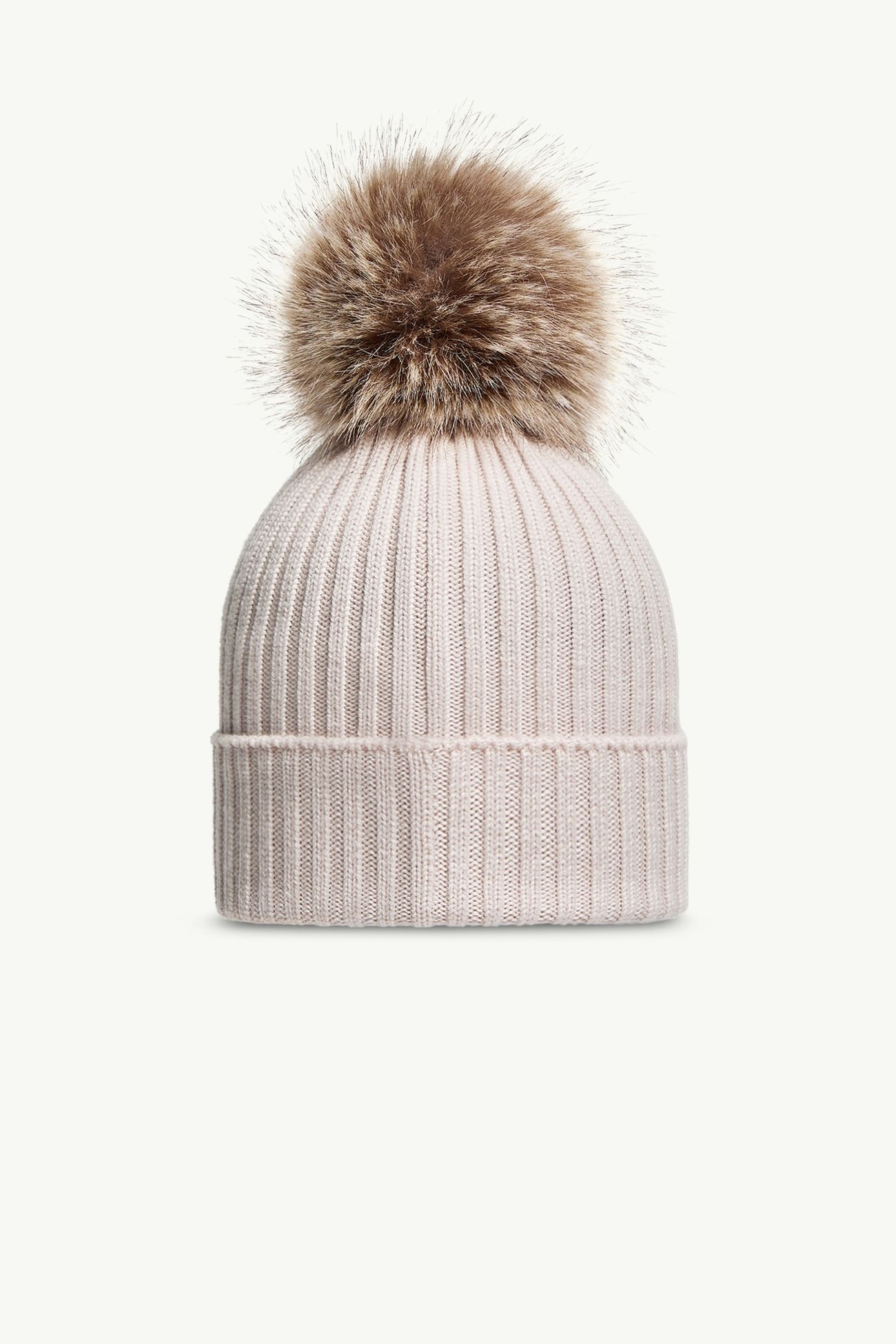 Bonnet en laine avec pompon Fille Beige Clair Moncler 3