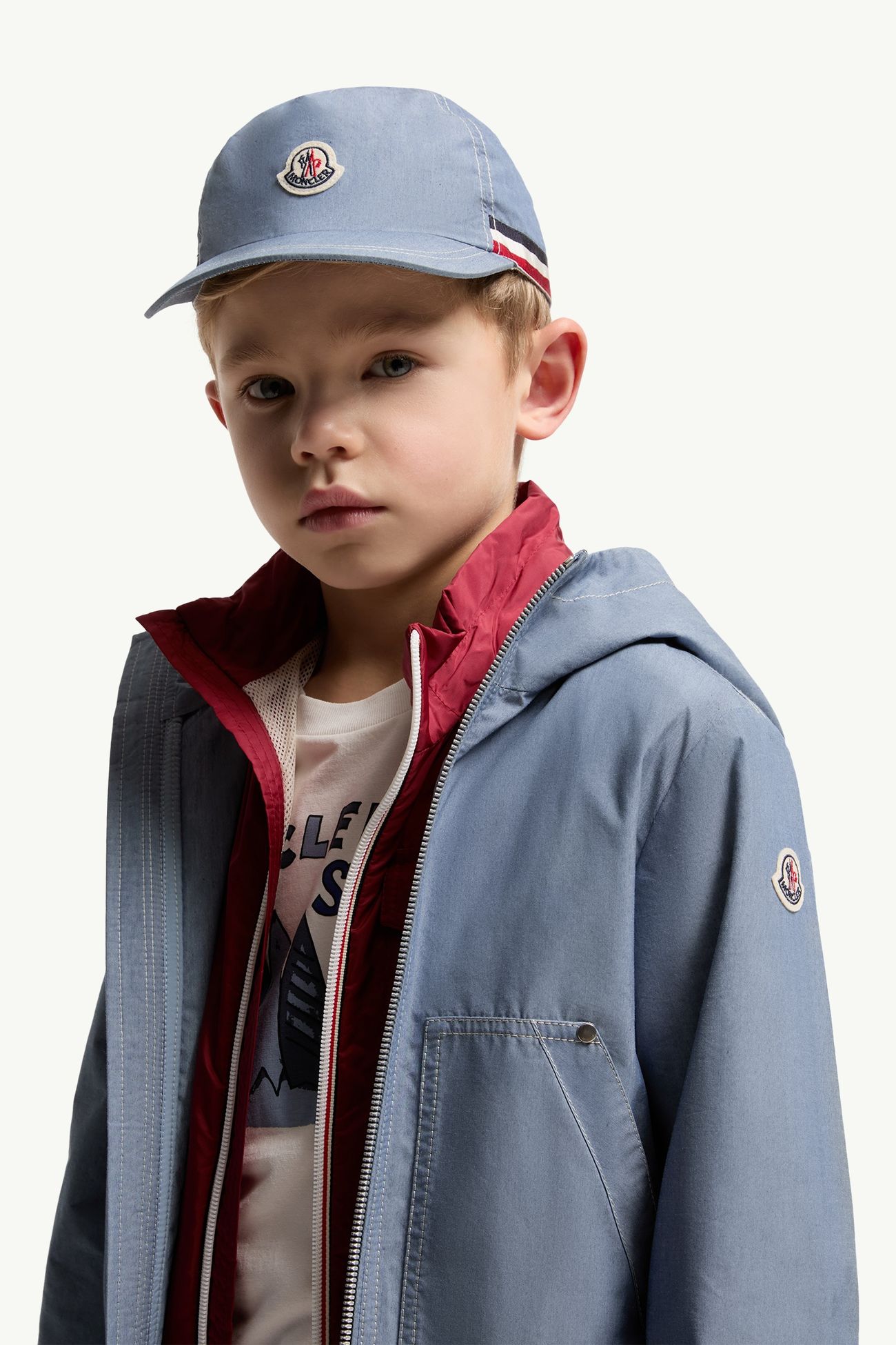 Gorra de béisbol de cambray Niño Azul claro Moncler 1