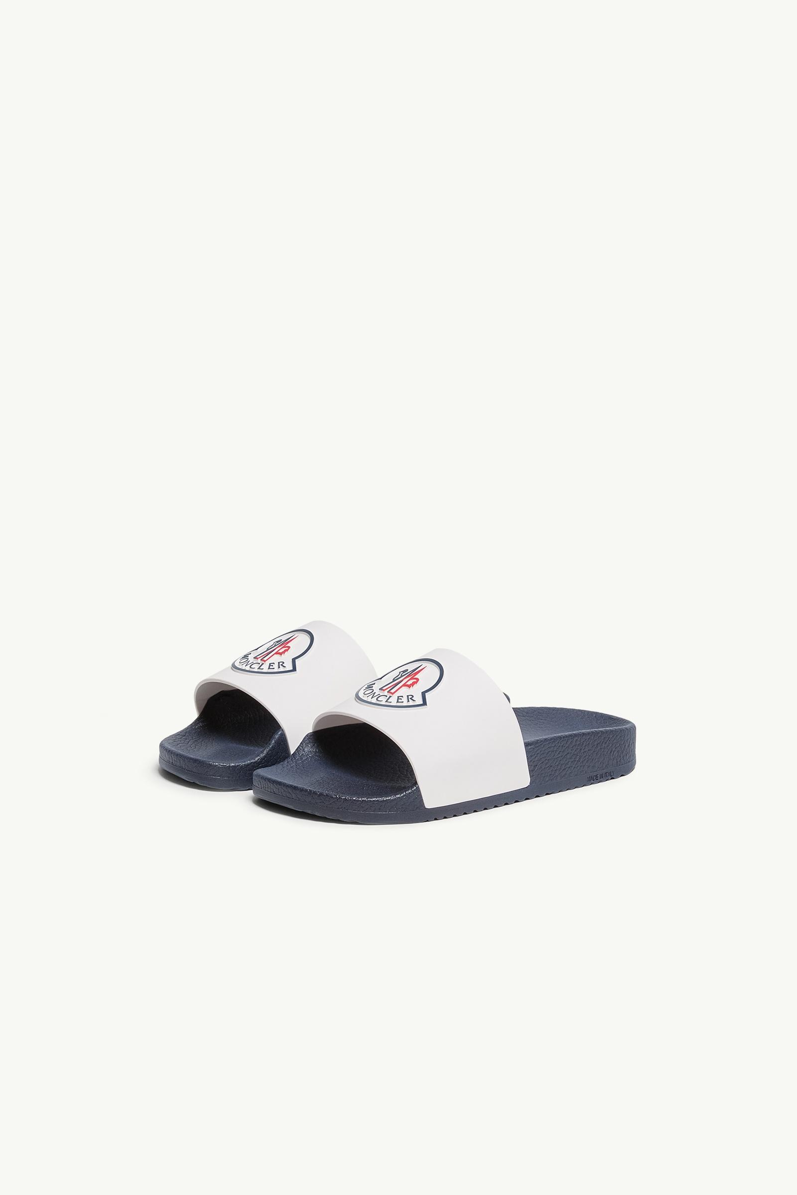 White & Blue Petit Basile Slides - Accessories & Shoes for