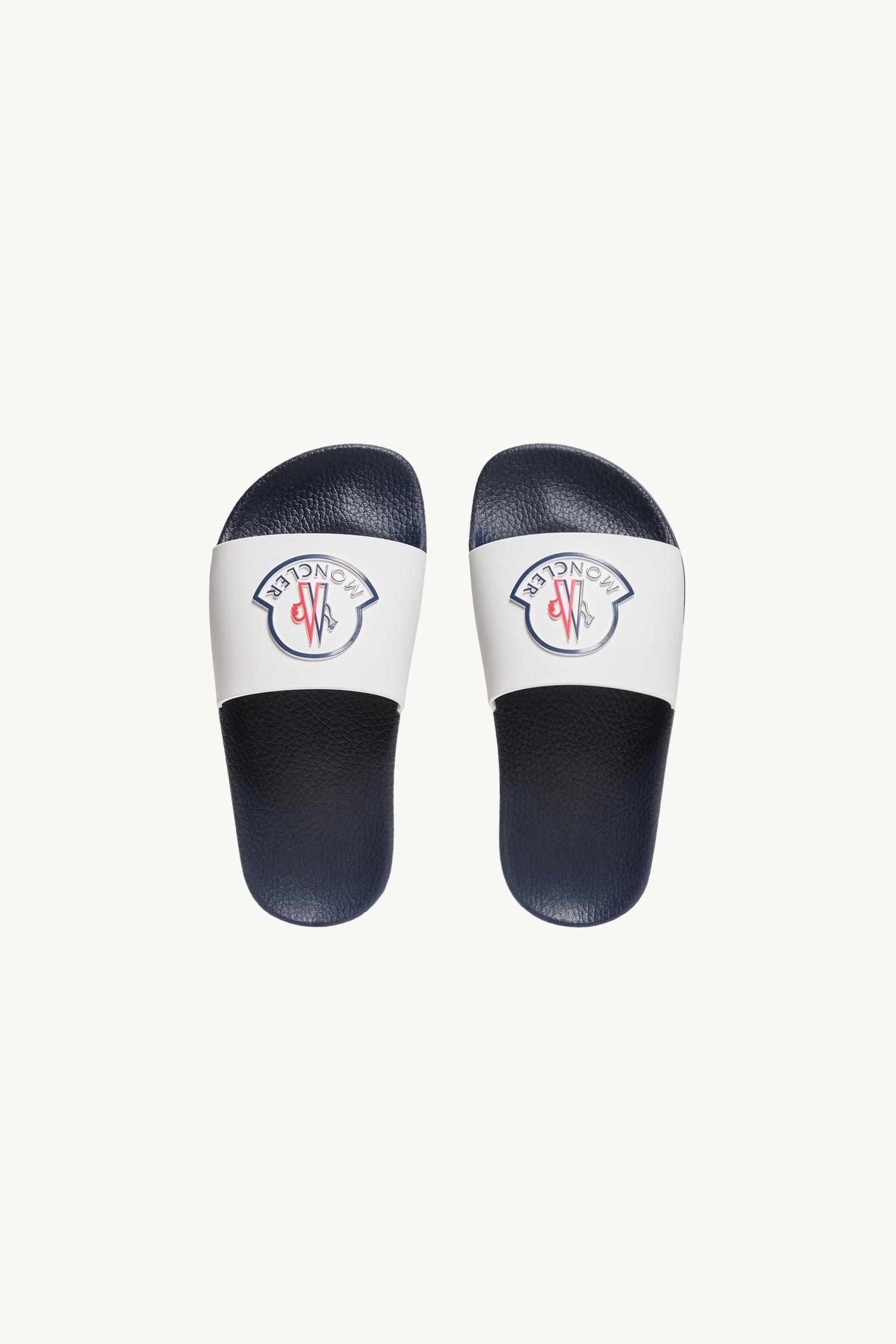 White & Blue Petit Basile Slides - Accessories & Shoes for