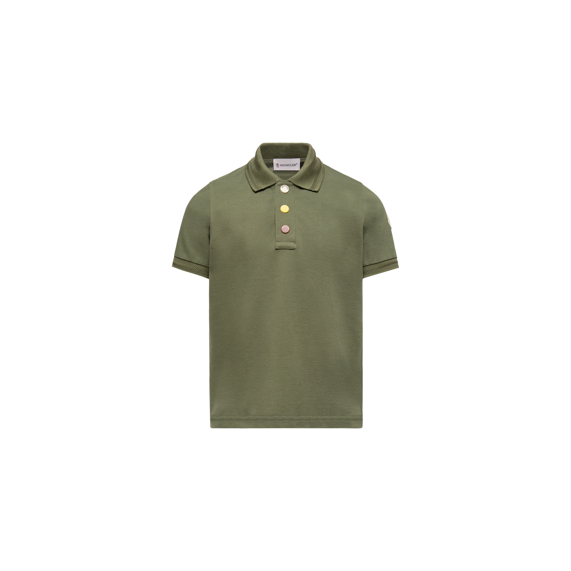 Moncler  Cotton Piquet Polo Shirt for Boys in Green, Size: 6Y