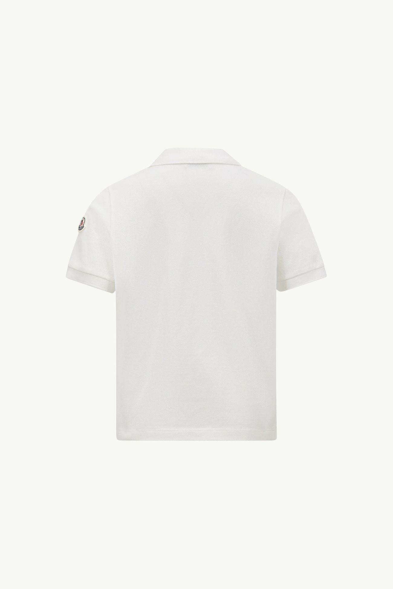 Polo in piquet di cotone con finitura logata Bambino Bianco Moncler 3