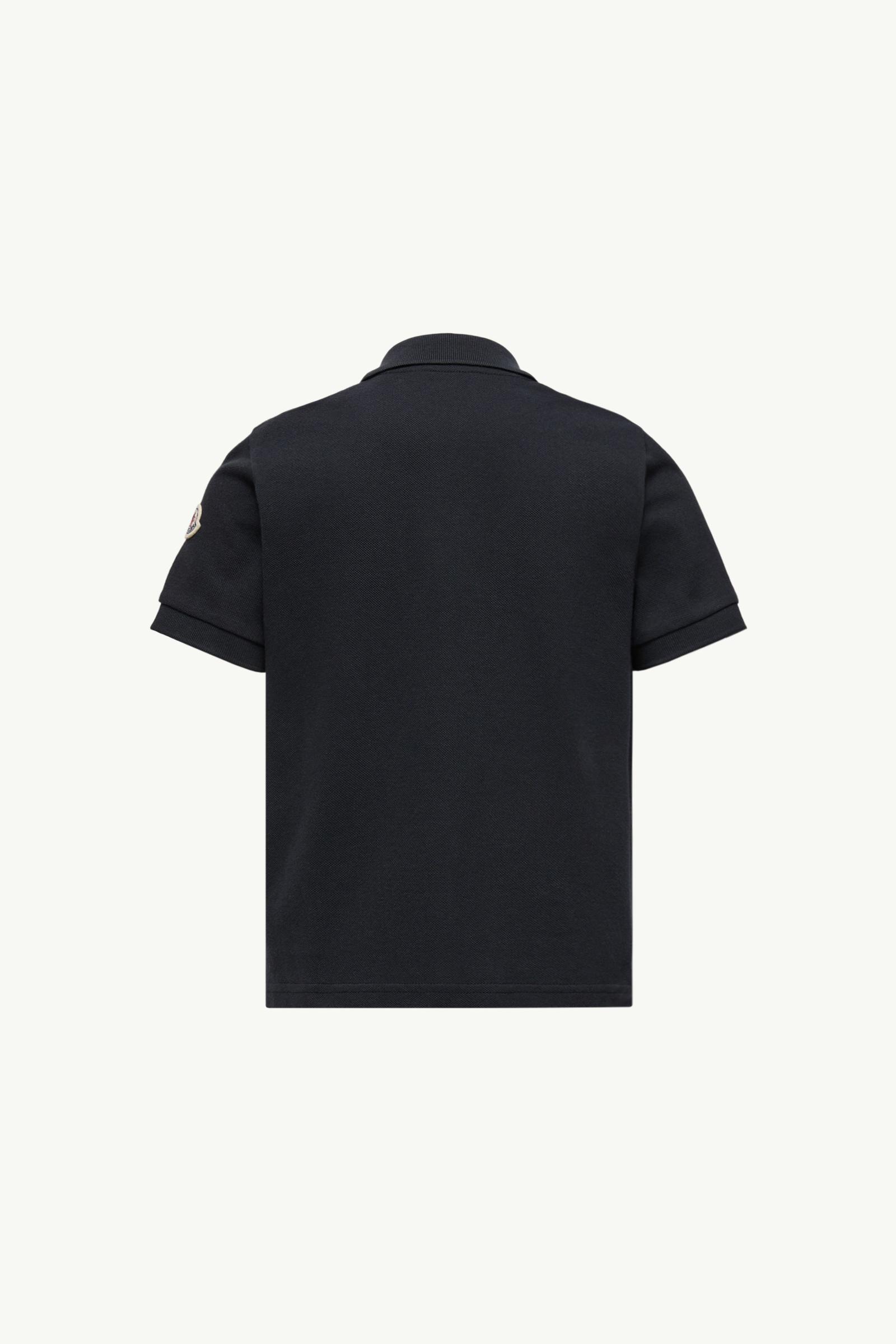 Black Logo-Trimmed Cotton Piquet Polo Shirt - Polos & T-shirts for