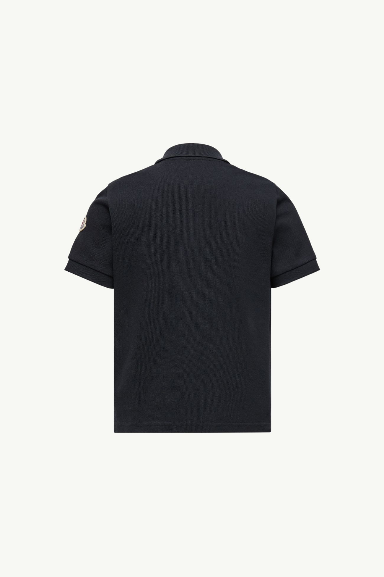 Polo en piqué de coton à finitions logo Garçon Noir Moncler 3