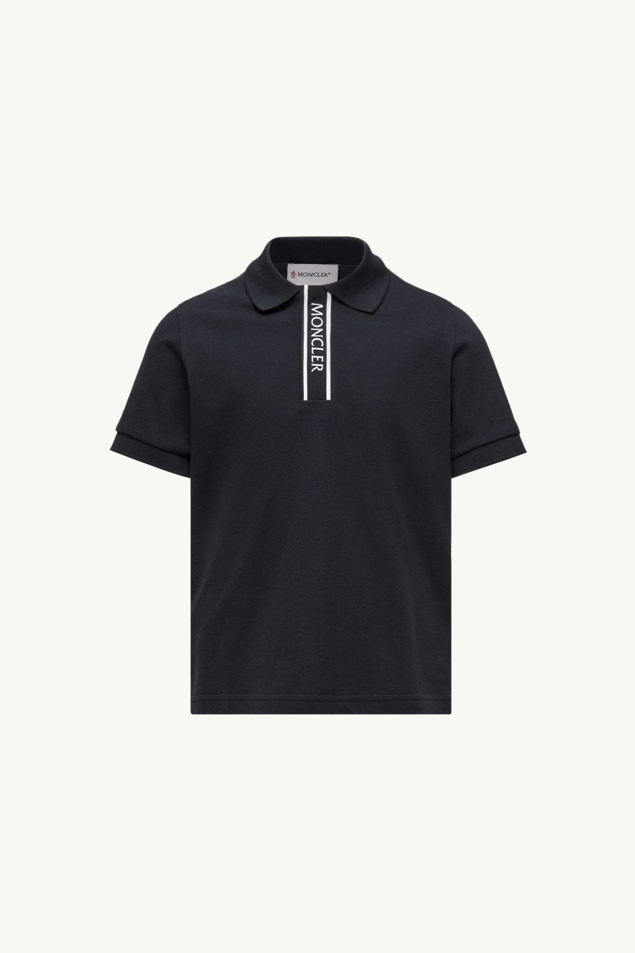 標誌飾邊珠地棉Polo恤 男童 黑色 Moncler 0