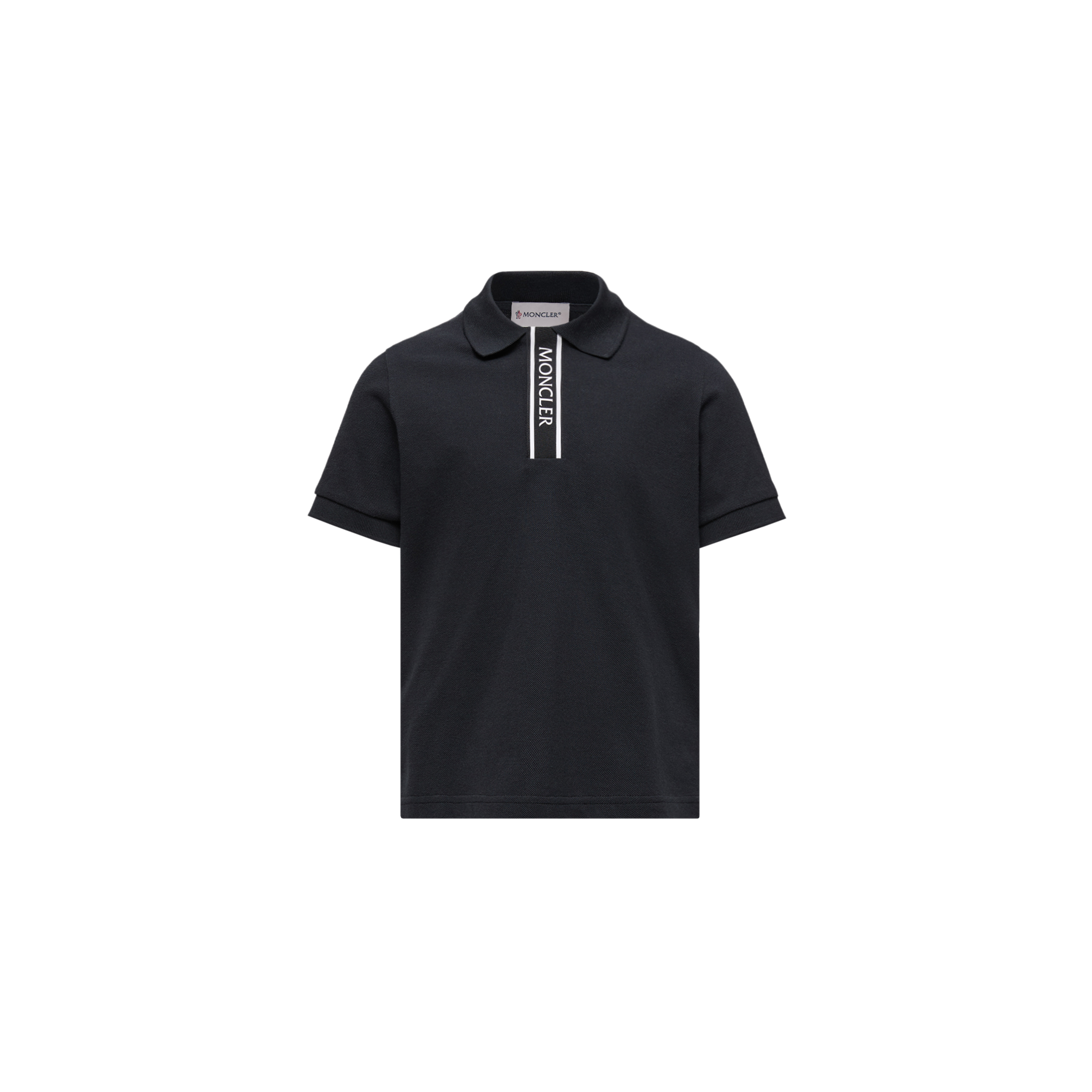 Moncler  Logo-Trimmed Cotton Piquet Polo Shirt for Boys in Black, Size: 8Y